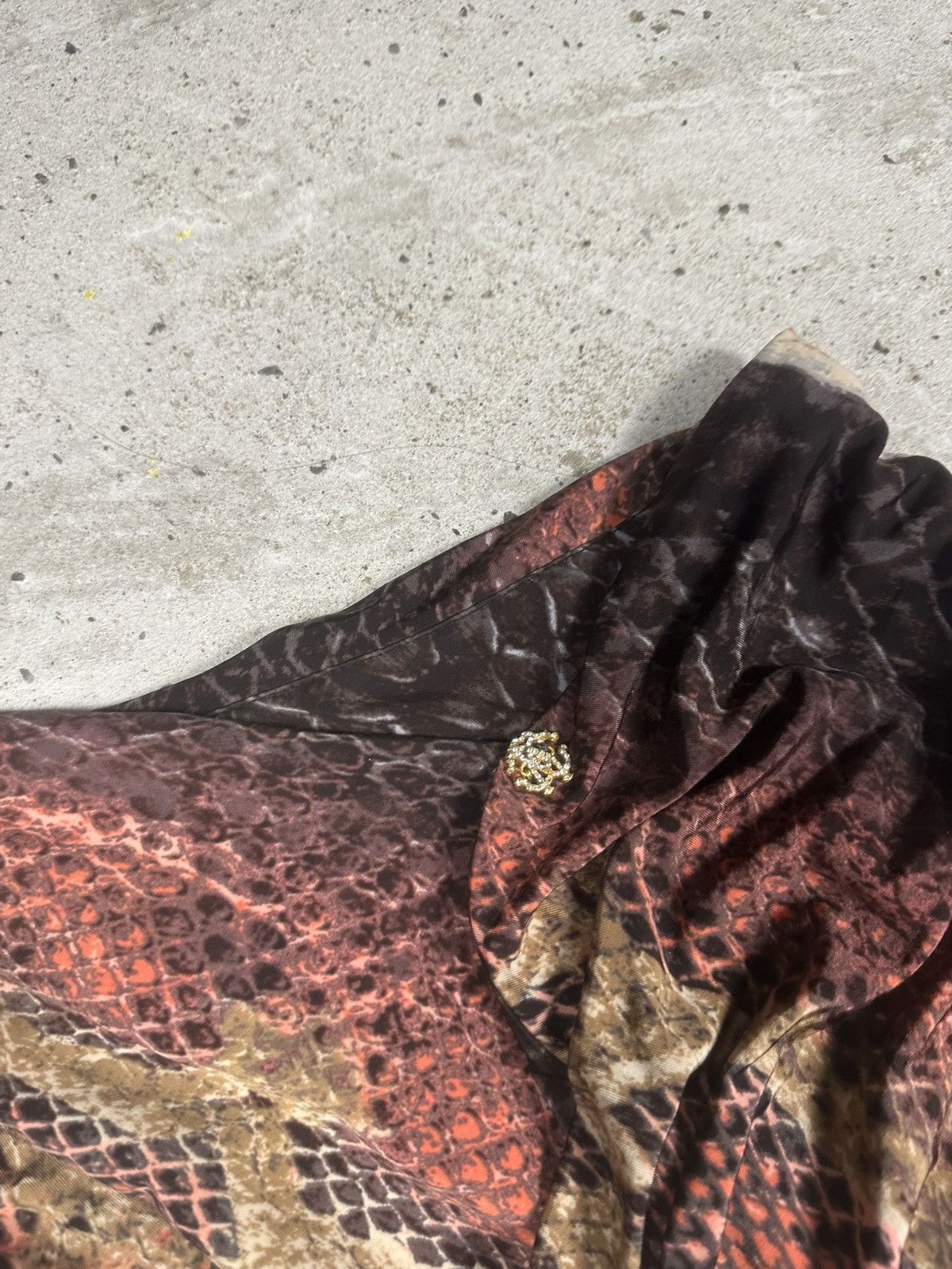 Roberto Cavalli 2000s Roberto Cavalli I Love You Red Snake Print Maxi Dress Size M / US 6-8 / IT 42-44 - 12 Thumbnail