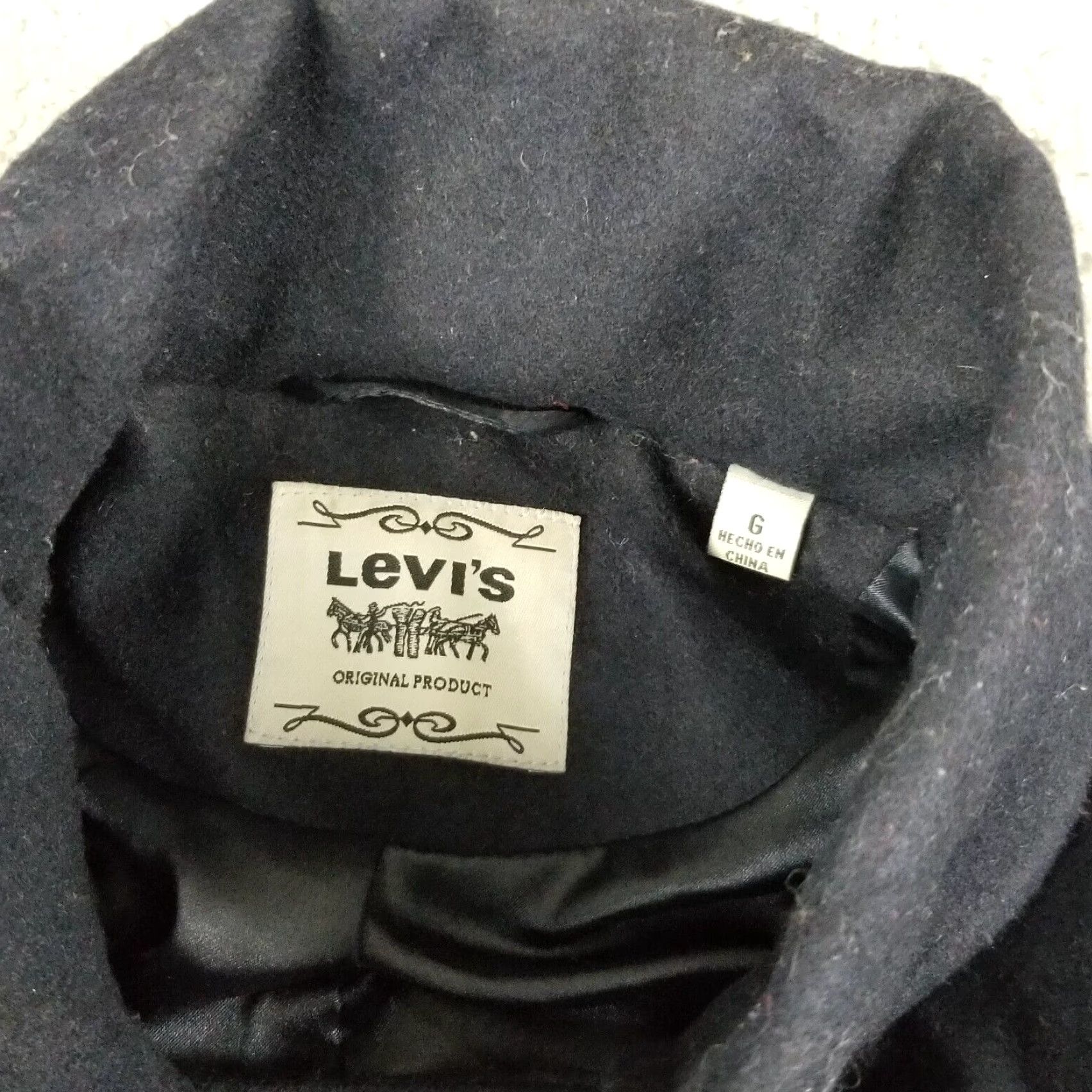 Levi's LEVI'S WINTER WOOL DOUBLE BREASTED NAVY PEA COAT JACKET WOMAN LARGE 78 Size L / US 10 / IT 46 - 2 Thumbnail
