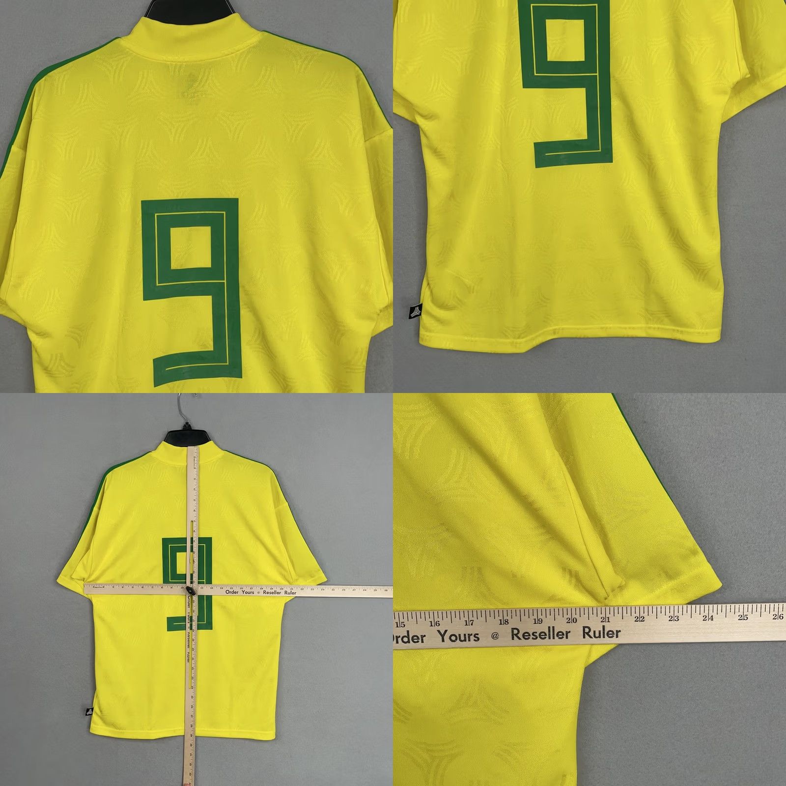 Adidas Adidas Soccer Shirt Mens XS Yellow Green Climalite Jersey Football 9 Size US XS / EU 42 / 0 - 8 Thumbnail