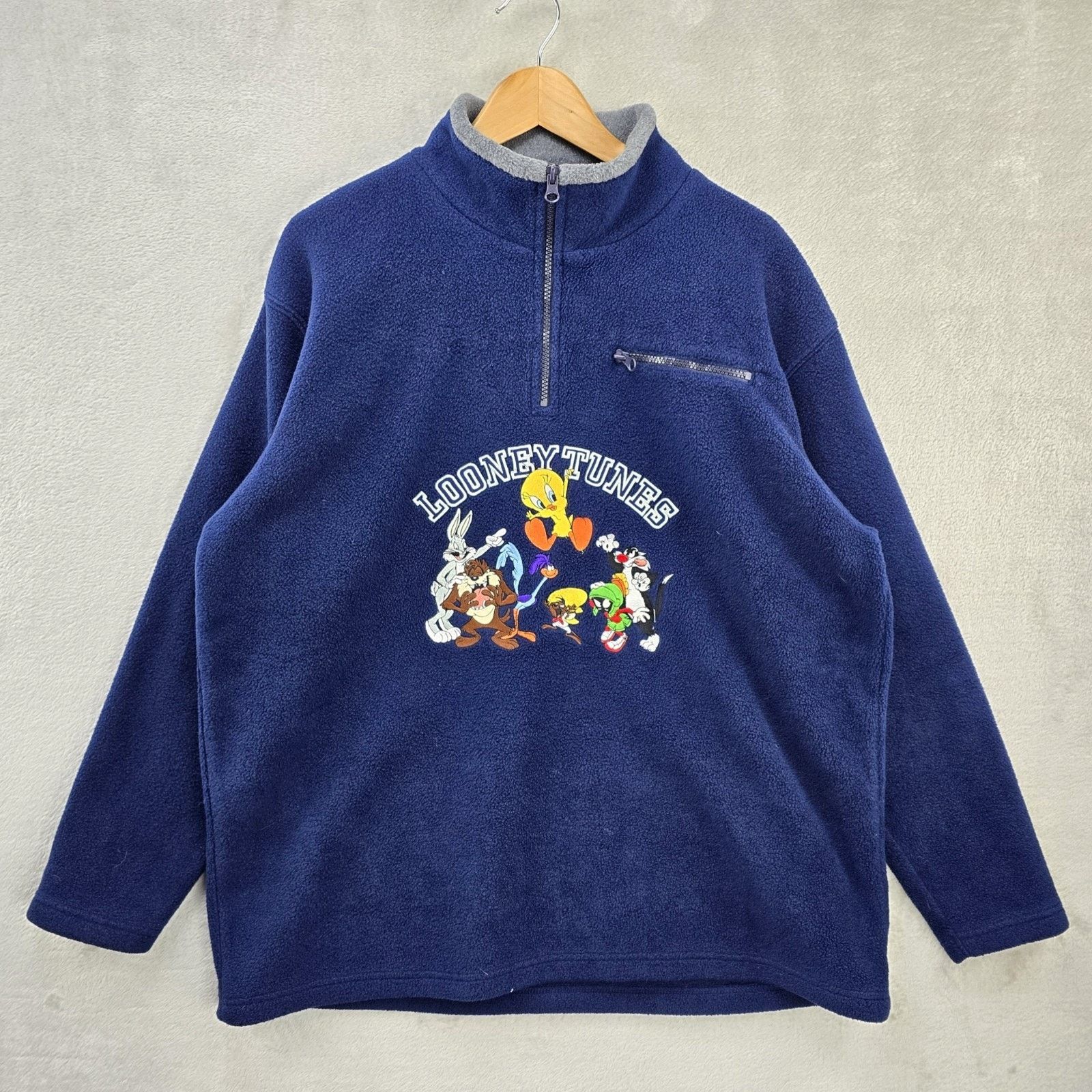 Other Vintage Warner Bros Looney Tunes 1/4 Zip Sweater Large Y2K Size US L / EU 52-54 / 3 - 1 Thumbnail