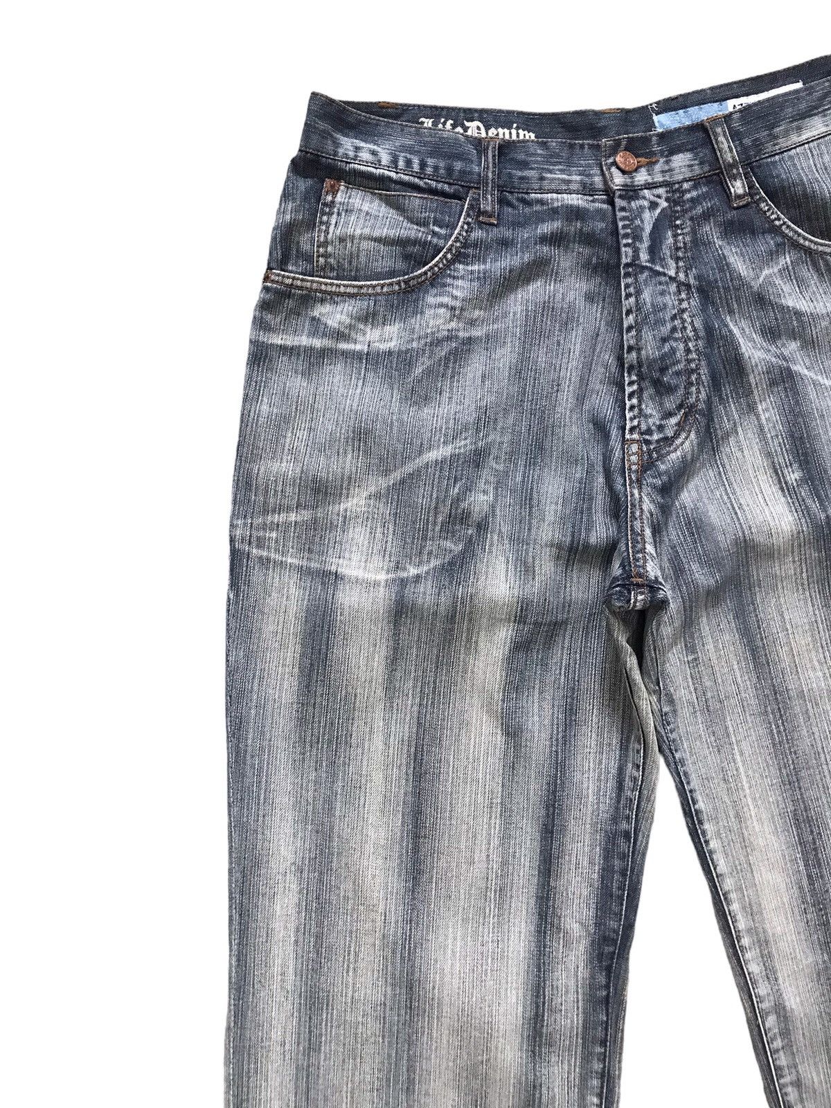 Other Azurre Blue Stripes Straight Denim Jeans Size US 34 / EU 50 - 2 Thumbnail