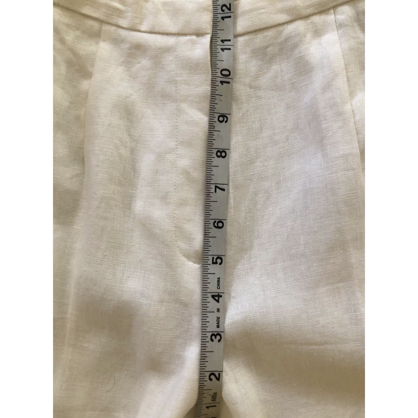 Vintage Norton McNaughton Linen Pants Slacks 6 Wht Straight Leg 26"W Inseam 29" Rise High Womens Pants Size 26" / US 2 / IT 38 - 6 Thumbnail