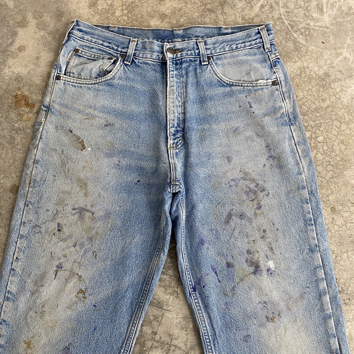 Carhartt VTG Carhartt Blanket Lined Relaxed Dirty Denim Jeans Size US 34 / EU 50 - 5 Thumbnail