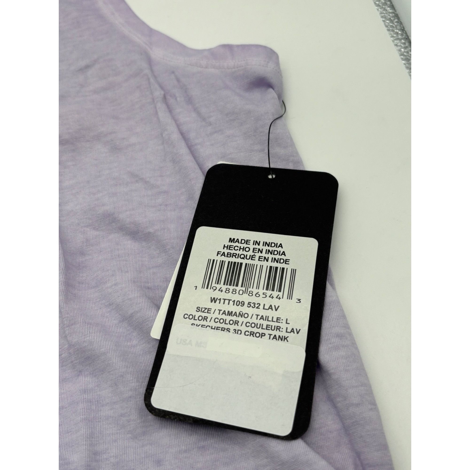SKECHERS Skechers Apparel 3D Logo Crop Cotton Tank Top, Lavender, L Size L / US 10 / IT 46 - 14 Thumbnail
