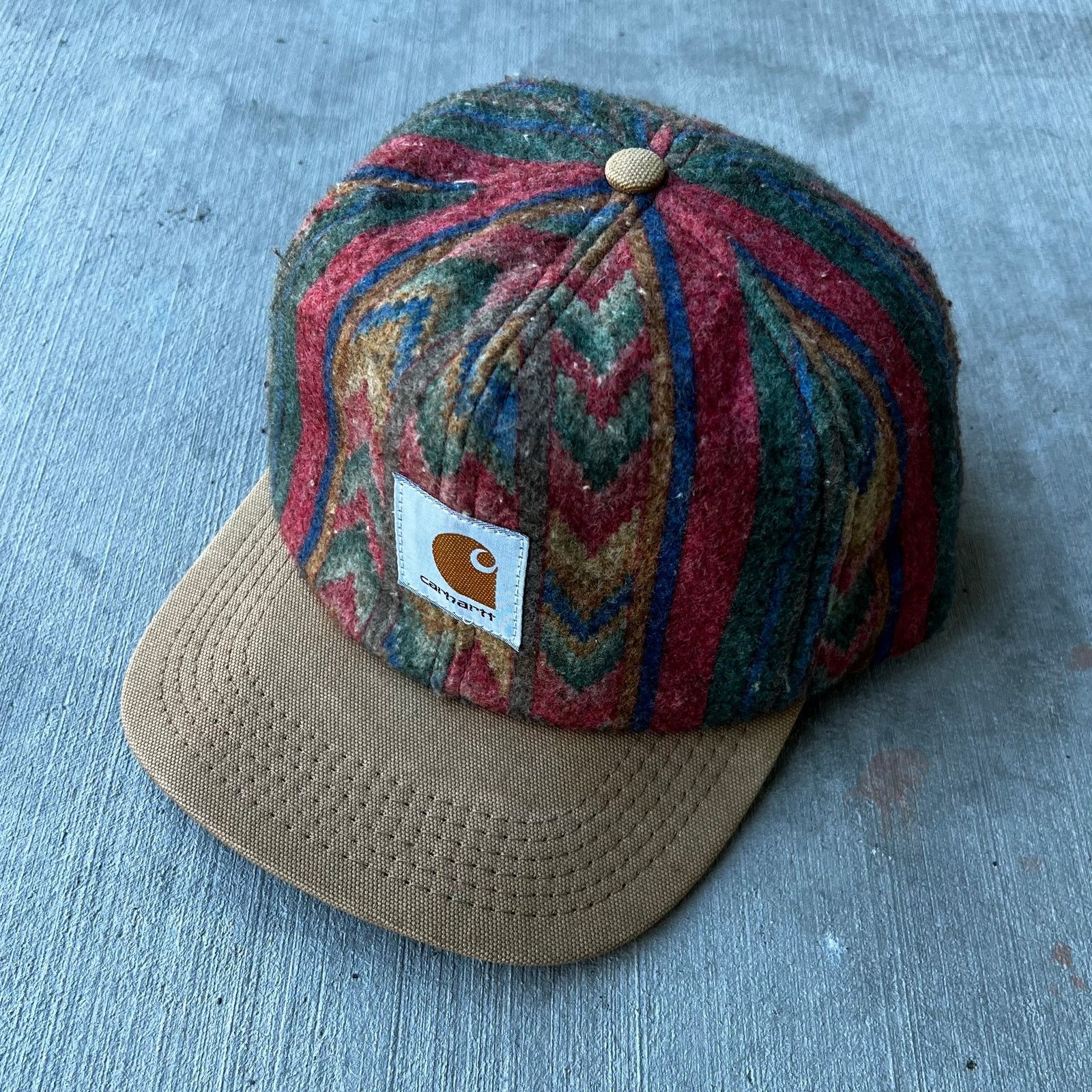 Carhartt × Vintage Vintage Carhartt Aztec pattern wool SnapBack hat Size ONE SIZE - 1 Thumbnail