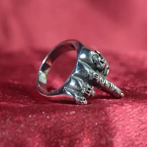 Avant Garde x Jewelry Fxck Hip-Hop Jewelry Rings Open Ring (Size 7-13) in Silver, Men's