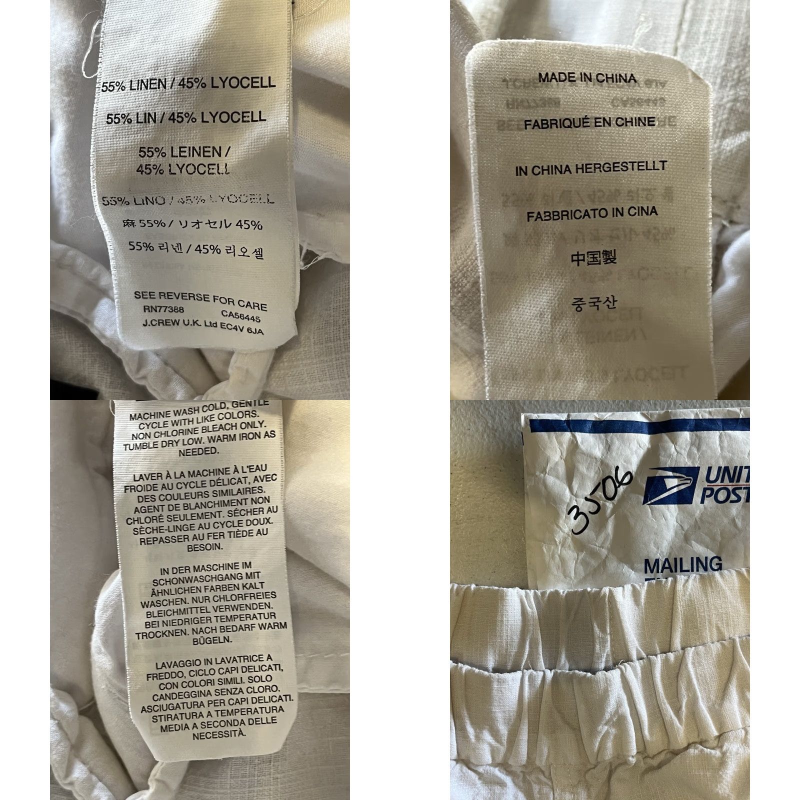 J.Crew J.CREW Women’s 6 Seaside Linen Lyocell Jogger Pants White Elastic Waist Tapered Front Flat Front Knit Pockets Light Comfort Easy Care Size 28" / US 6 / IT 42 - 8 Thumbnail