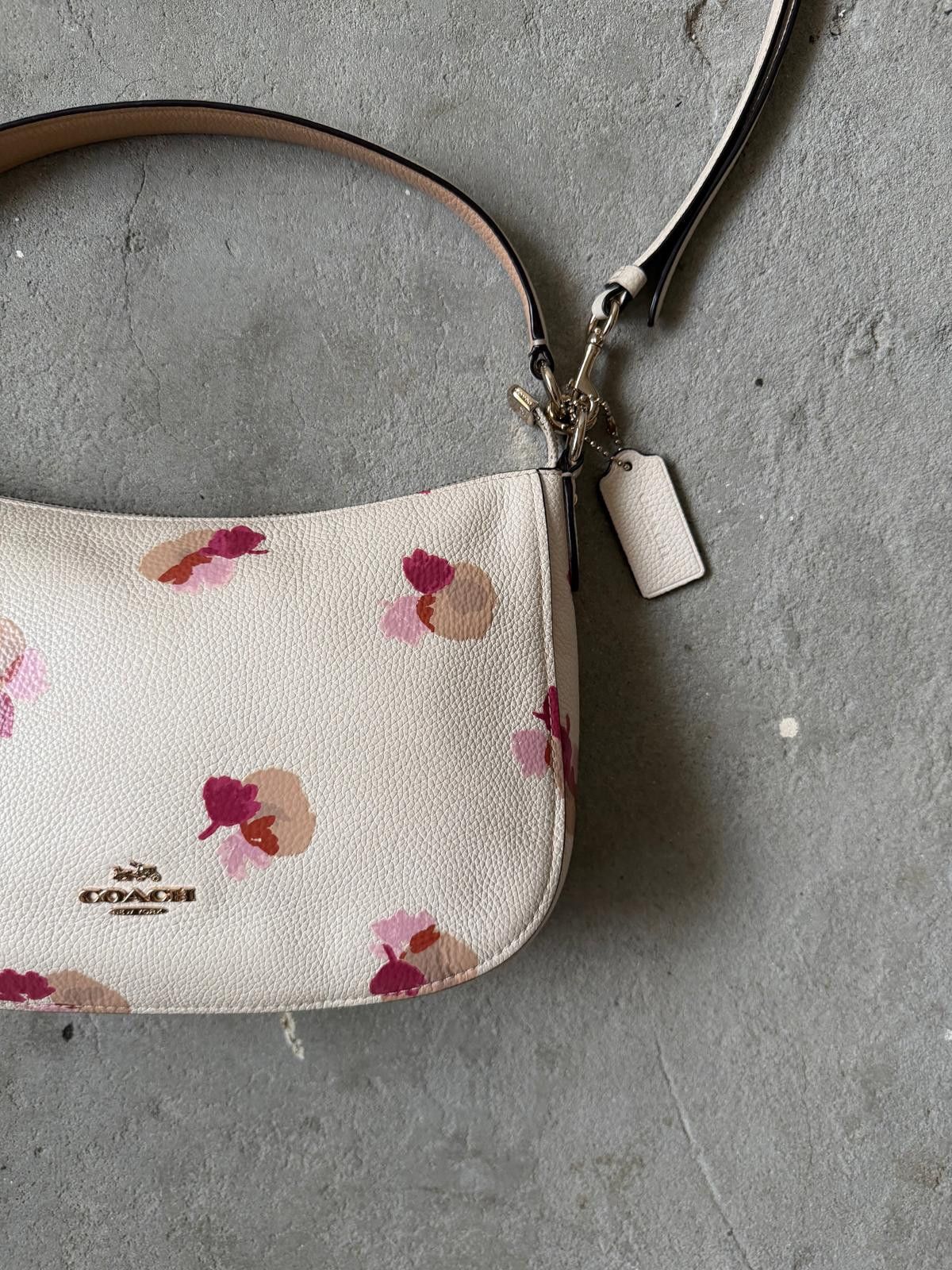 Coach Coach 2Way Sutton Floral Shoulder Bag White/Pink Size ONE SIZE - 4 Thumbnail