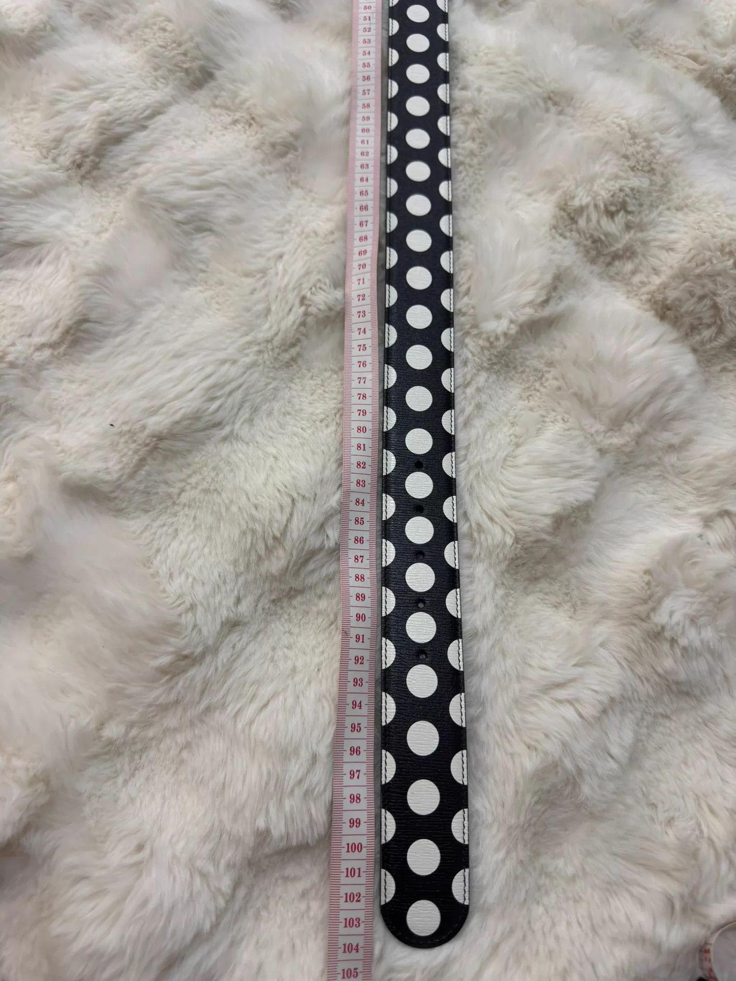 Gucci Gucci GG Buckle Black White Polka Dot Belt 85 NWT Size ONE SIZE - 7 Thumbnail