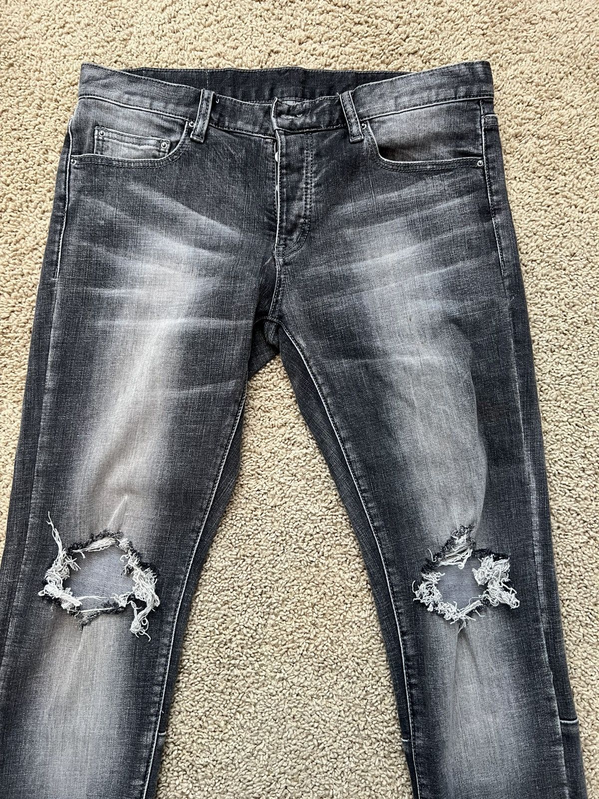 MNML Mnml Ripped Black Denim Jeans Size US 32 / EU 48 - 5 Thumbnail
