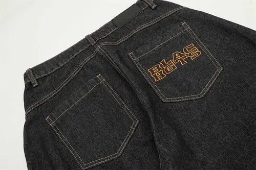 Other Men's loose scimitar jeans with letter embroidery pockets Size US 32 / EU 48 - 6 Thumbnail