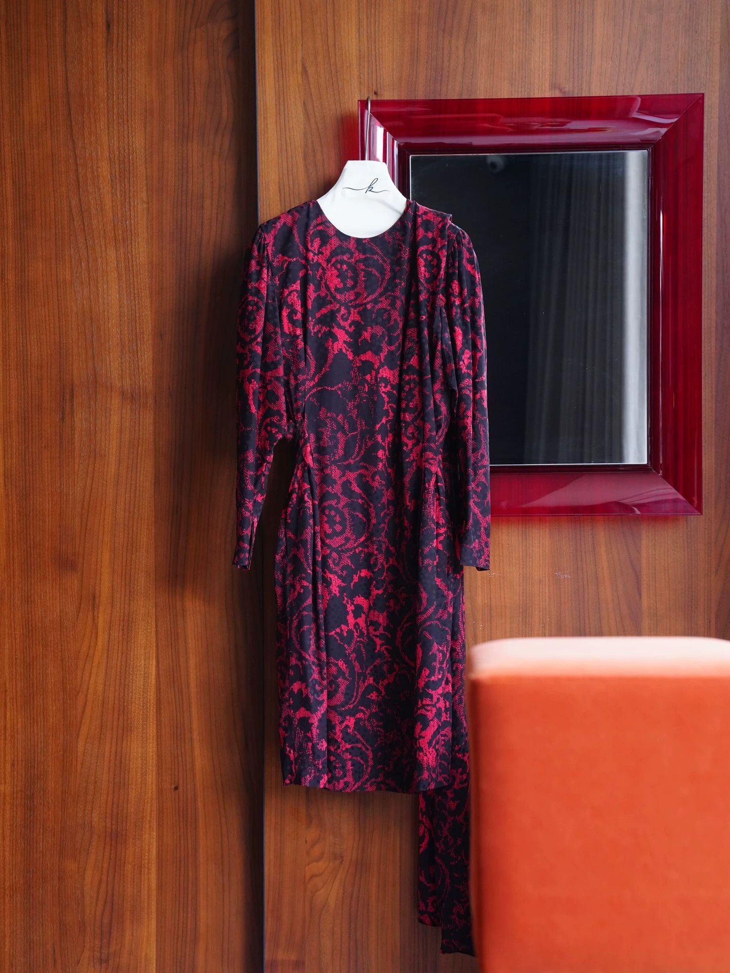 Oscar De La Renta Oscar de la Renta Vintage Red Black Floral Dress M Size M / US 6-8 / IT 42-44 - 2 Thumbnail