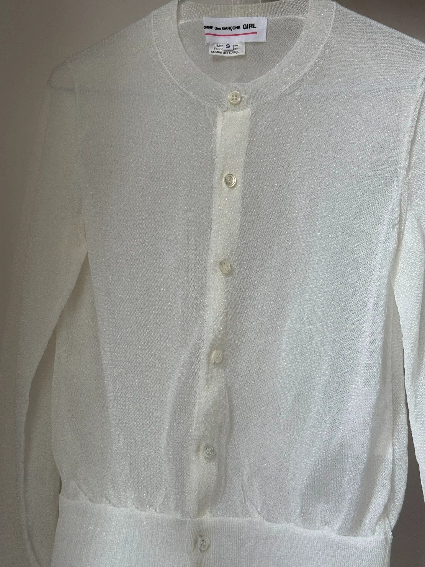 Comme des Garcons Comme des Garçons Girl White Knit Cardigan - dmc Size US S / EU 44-46 / 1 - 1 Thumbnail