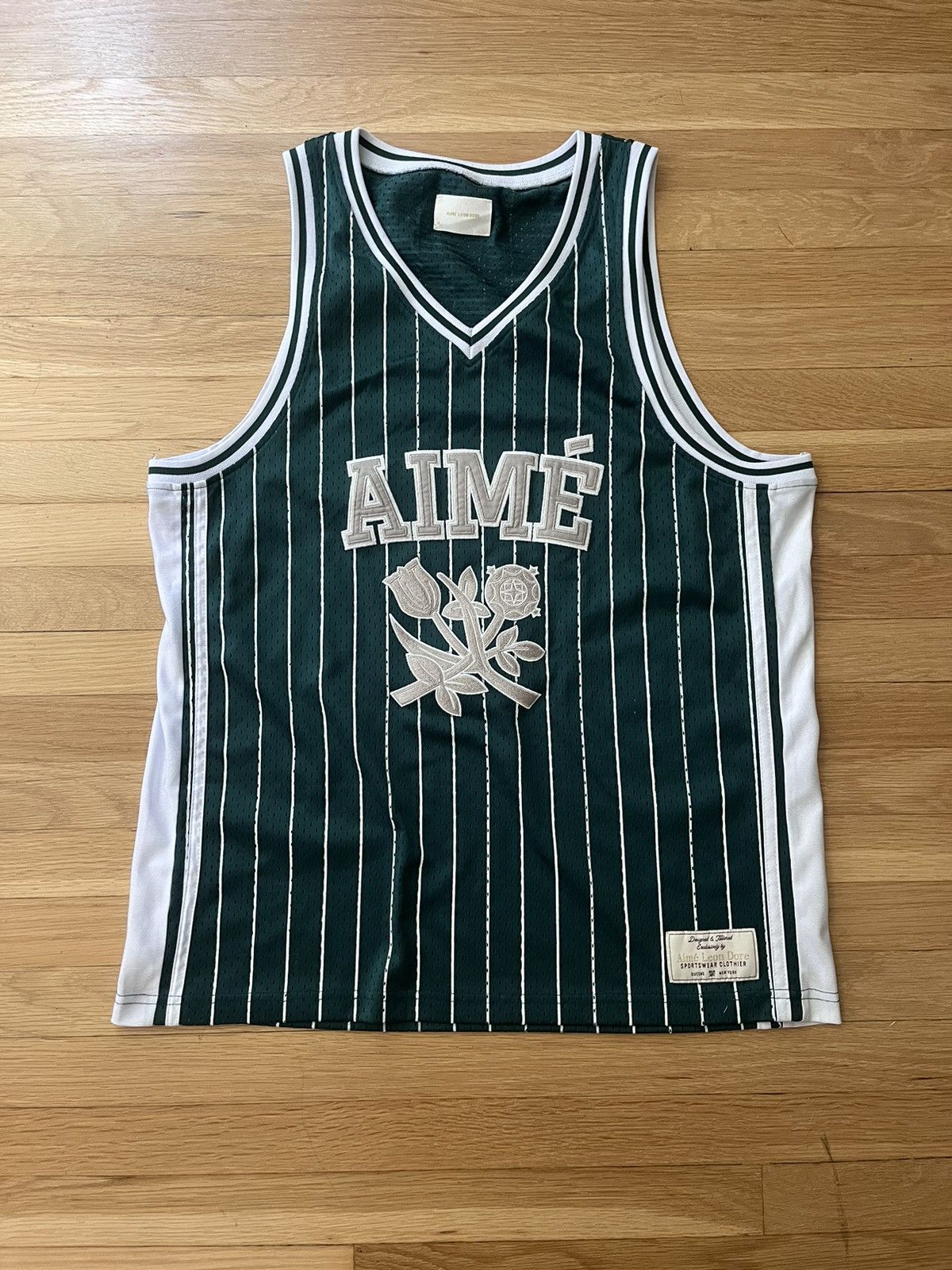 Aime Leon Dore Aimé Leon Dore Striped Basketball Jersey Green | Grailed