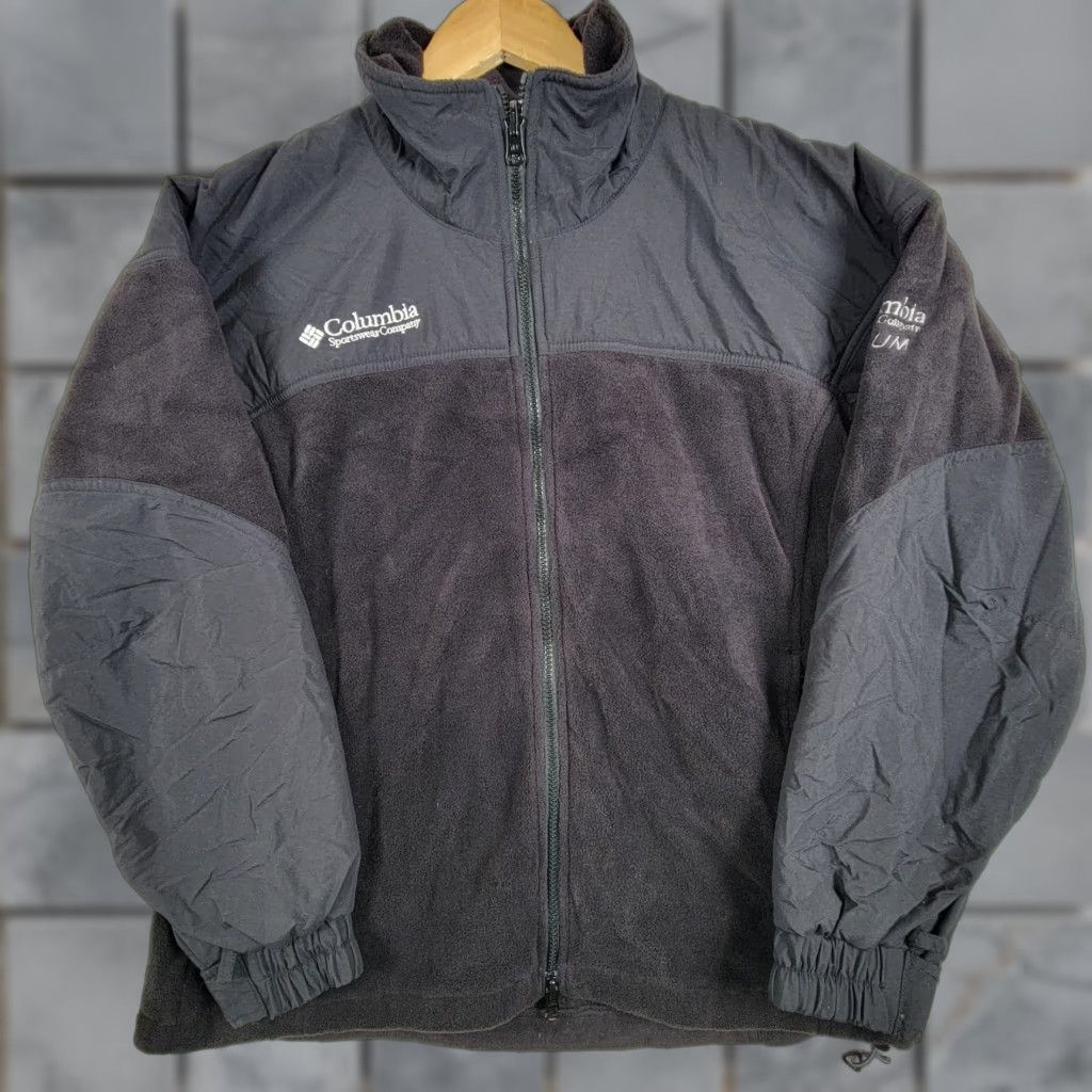 Vintage Columbia Jacket Womens Fleece Full Zip Size L Black Gray Updated N/A Size L / US 10 / IT 46 - 1 Thumbnail