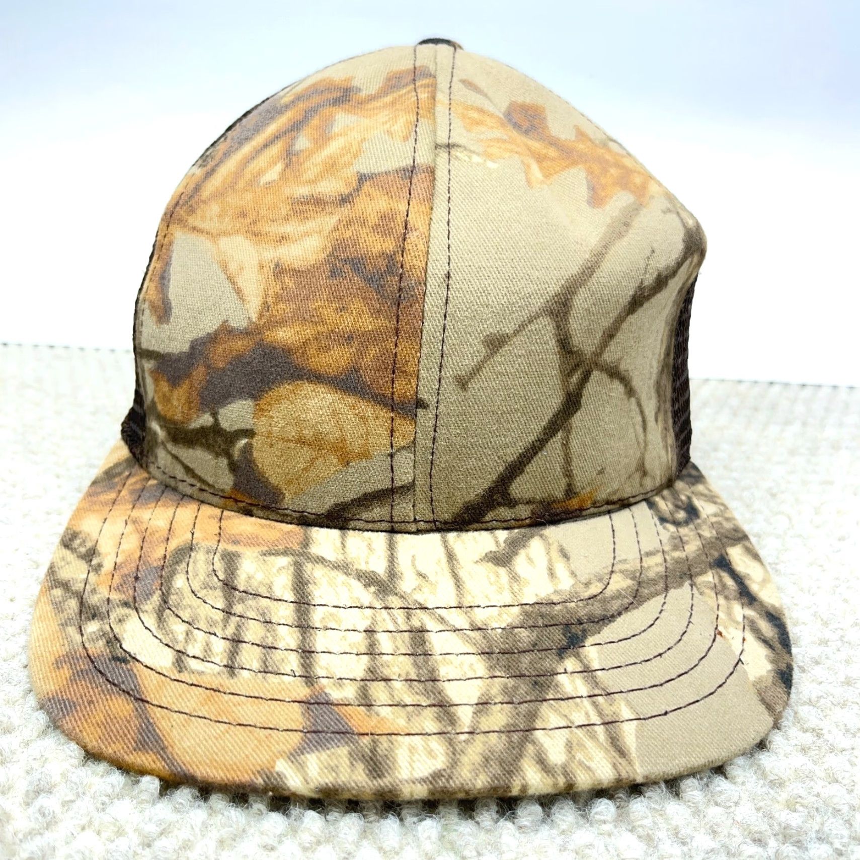 Vintage VINTAGE Sniper Camo Trucker Hat Cap Snap Back Made In USA Brown Camo Trucker Hat Vintage 90s Hunting Men's Adjustable Cap USA 80s 90s Outdoor Size ONE SIZE - 2 Thumbnail