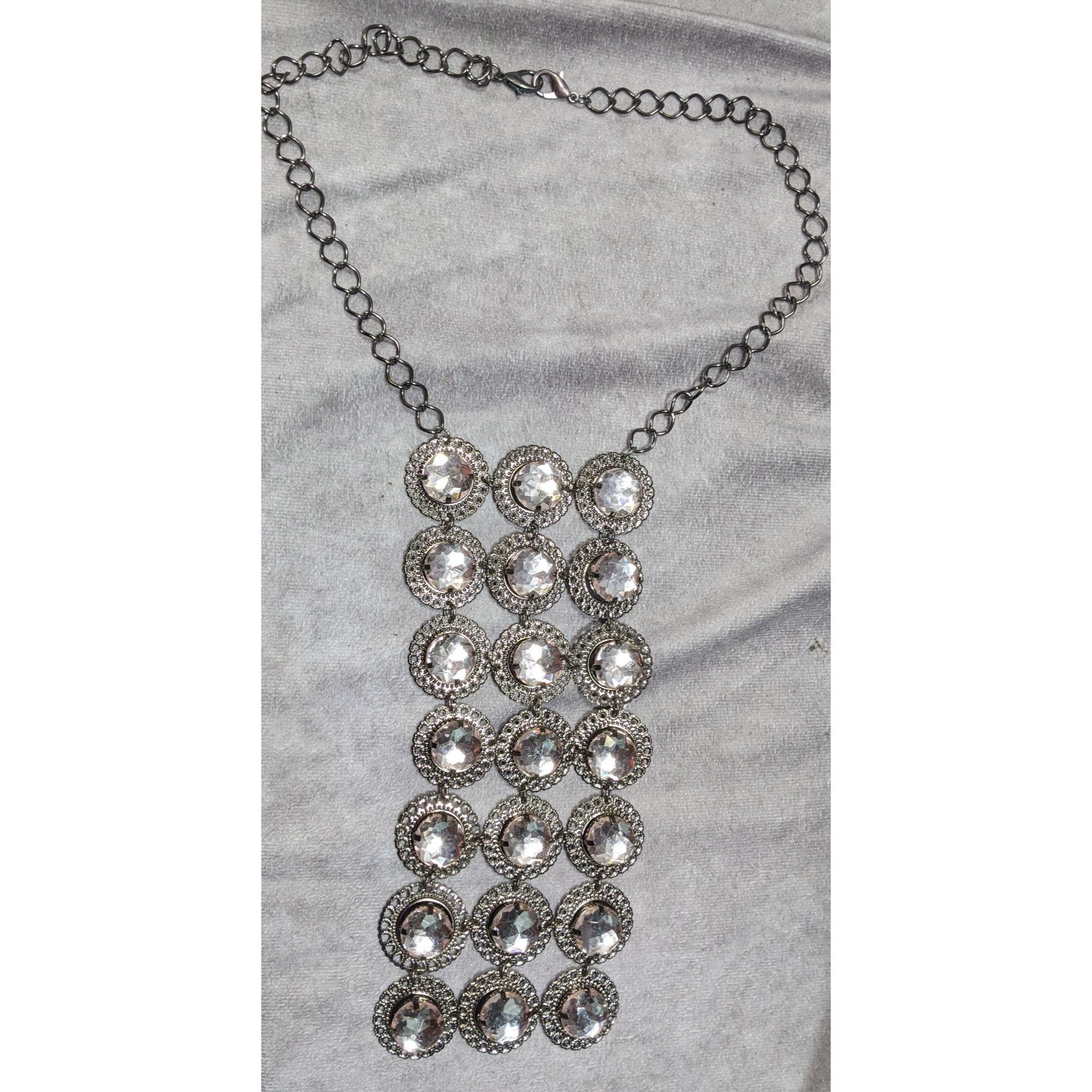 Other Elegant Glam Lightweight Gemmed Silver Tone Statement Neckla Size ONE SIZE - 6 Thumbnail