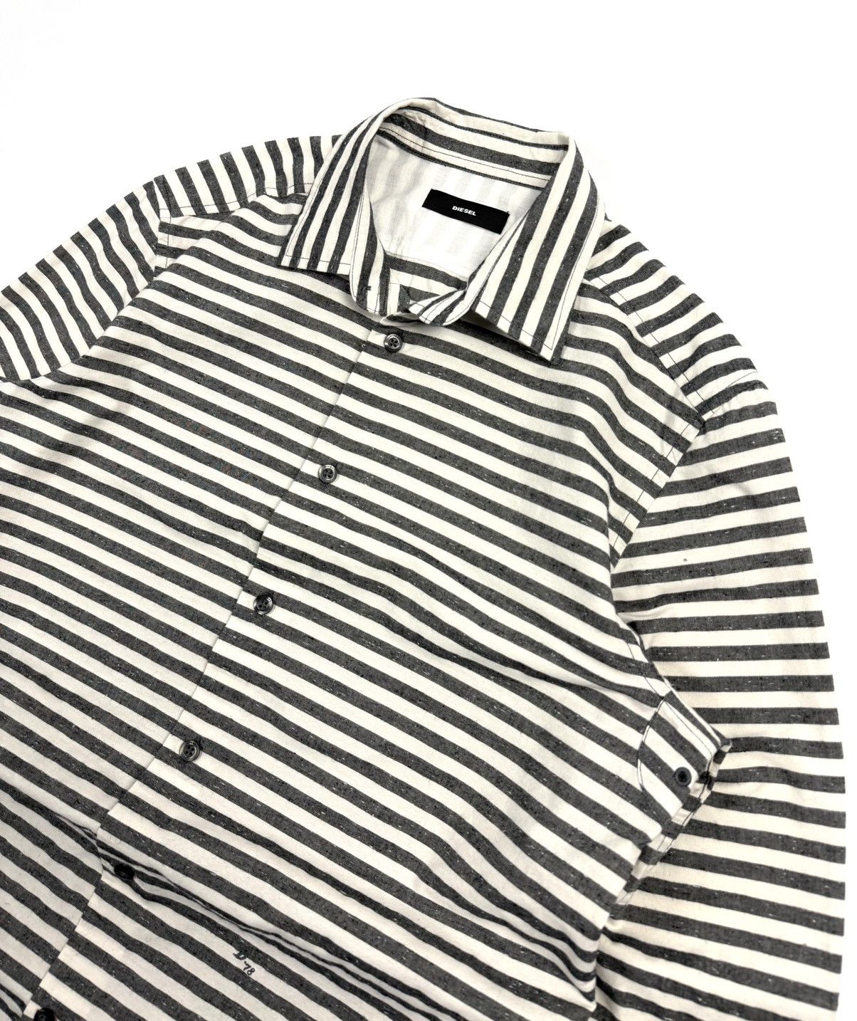 Diesel Diesel Vintage Prison Style Striped Button Shirt Cotton Gray Size US M / EU 48-50 / 2 - 7 Thumbnail