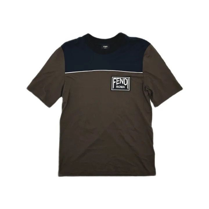 Fendi Fendi Color Block Logo Embroidery Short Sleeve Tee -2507 Size US M / EU 48-50 / 2 - 1 Thumbnail