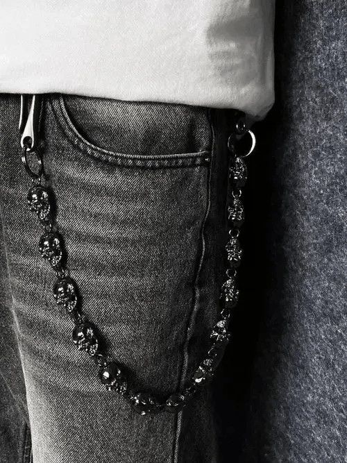 Jewelry Metal Big Skull Wallet Chain, Pants Chain Size ONE SIZE - 5 Thumbnail