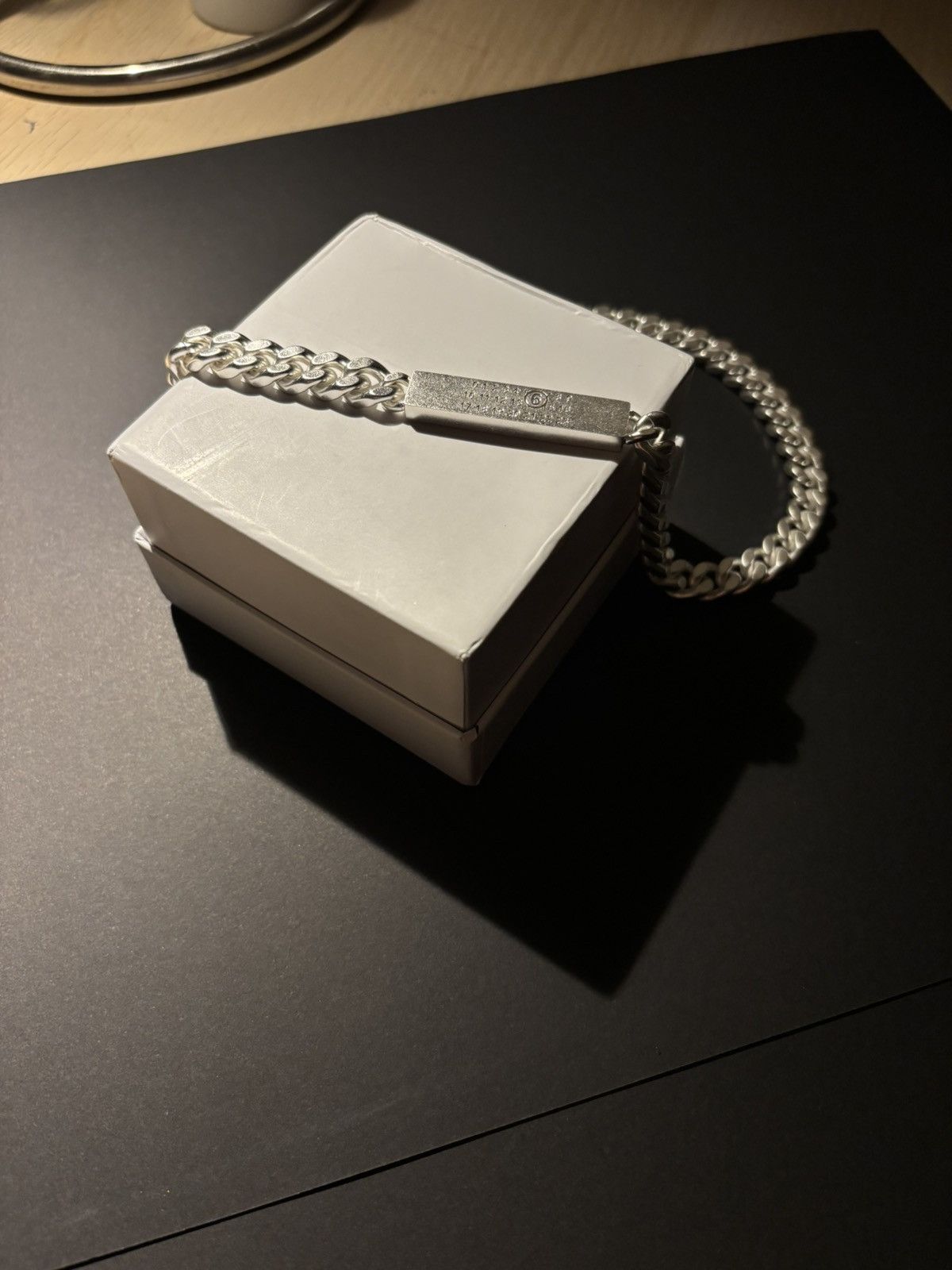 Maison Margiela Margiela Logo Silver Necklace Size ONE SIZE - 3 Thumbnail