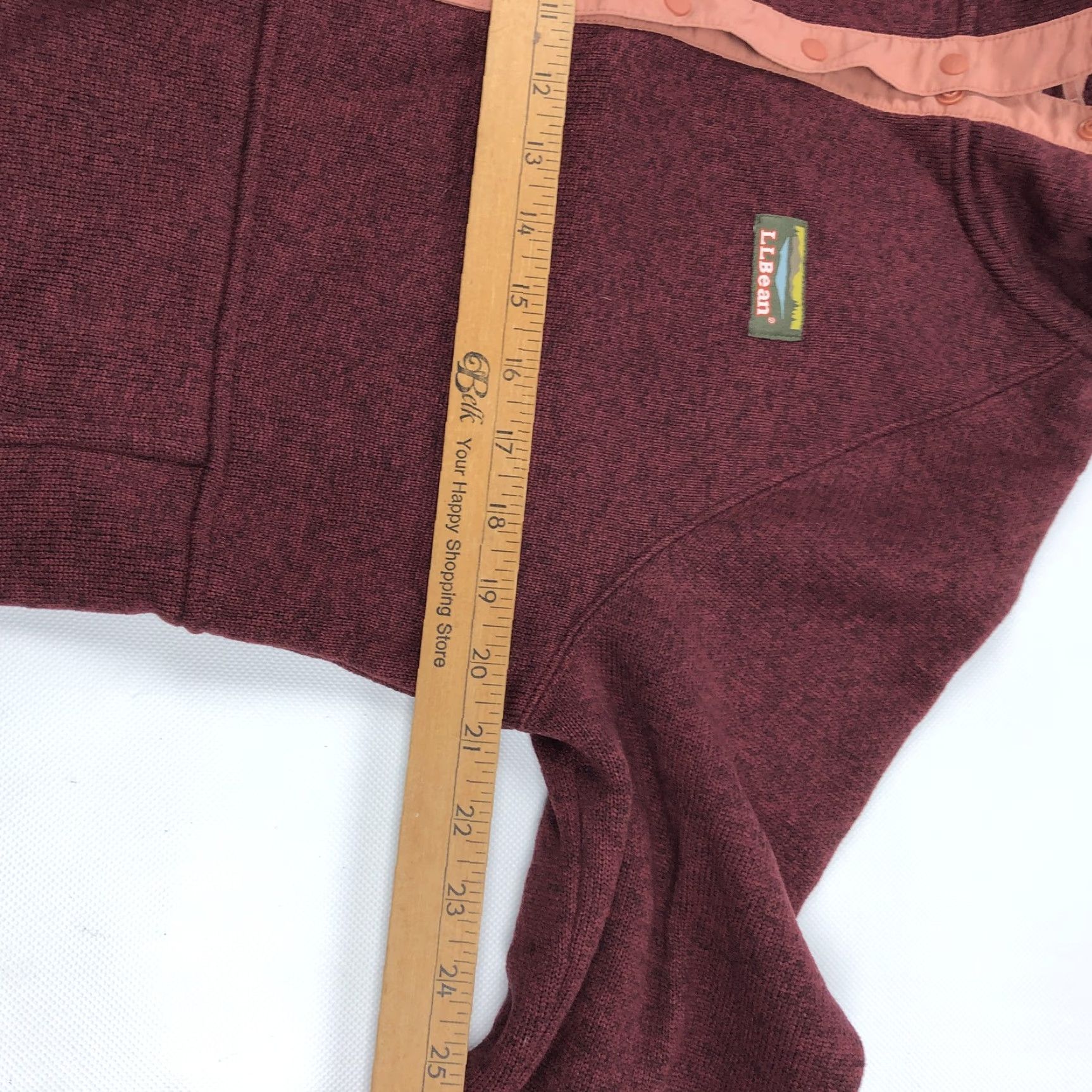 Vintage L.L.Bean Women's M Regular Maroon Peach Snap Button Hooded Pullover Fleece Hoodi Hoodie Pullover Sweatshirt Outdoor Activewear Casual Size M / US 6-8 / IT 42-44 - 5 Thumbnail