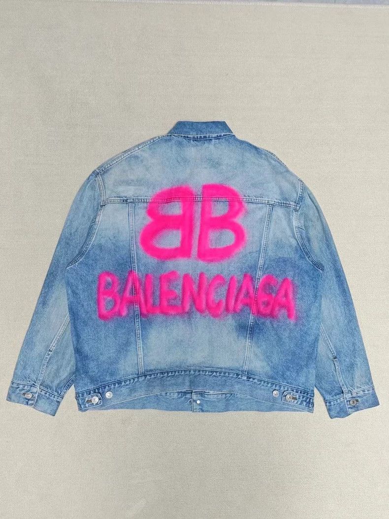 Balenciaga Balenciaga Neon Graffiti Denim Jacket - dmc Size US L / EU 52-54 / 3 - 1 Thumbnail