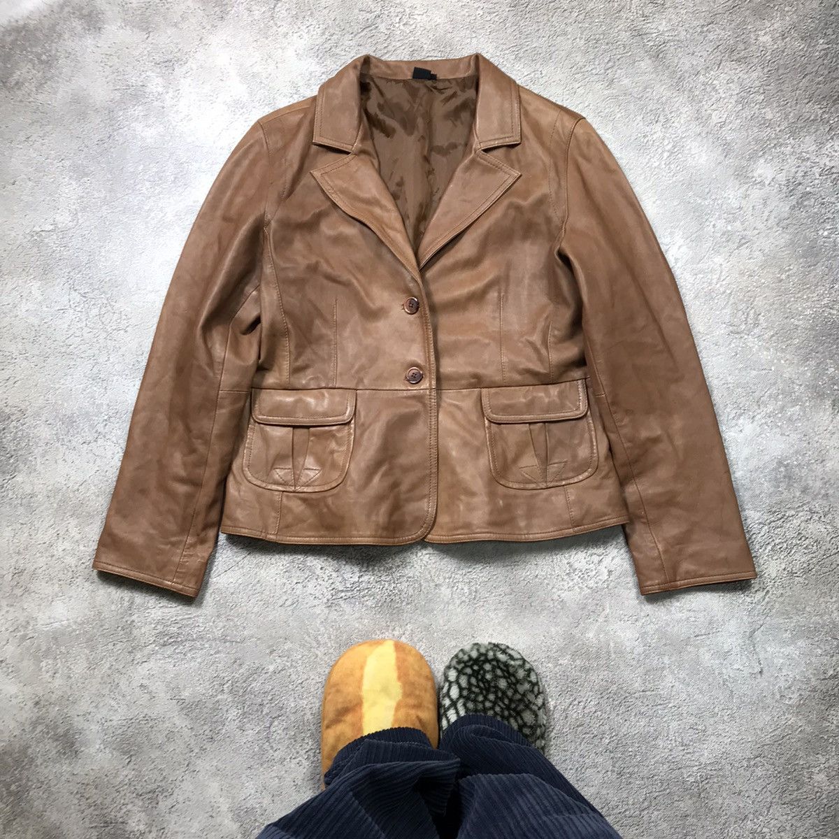 Vintage Vintage Y2K Tan Suede Blazer Jacket Workwear Streetwear M Size M / US 6-8 / IT 42-44 - 1 Thumbnail