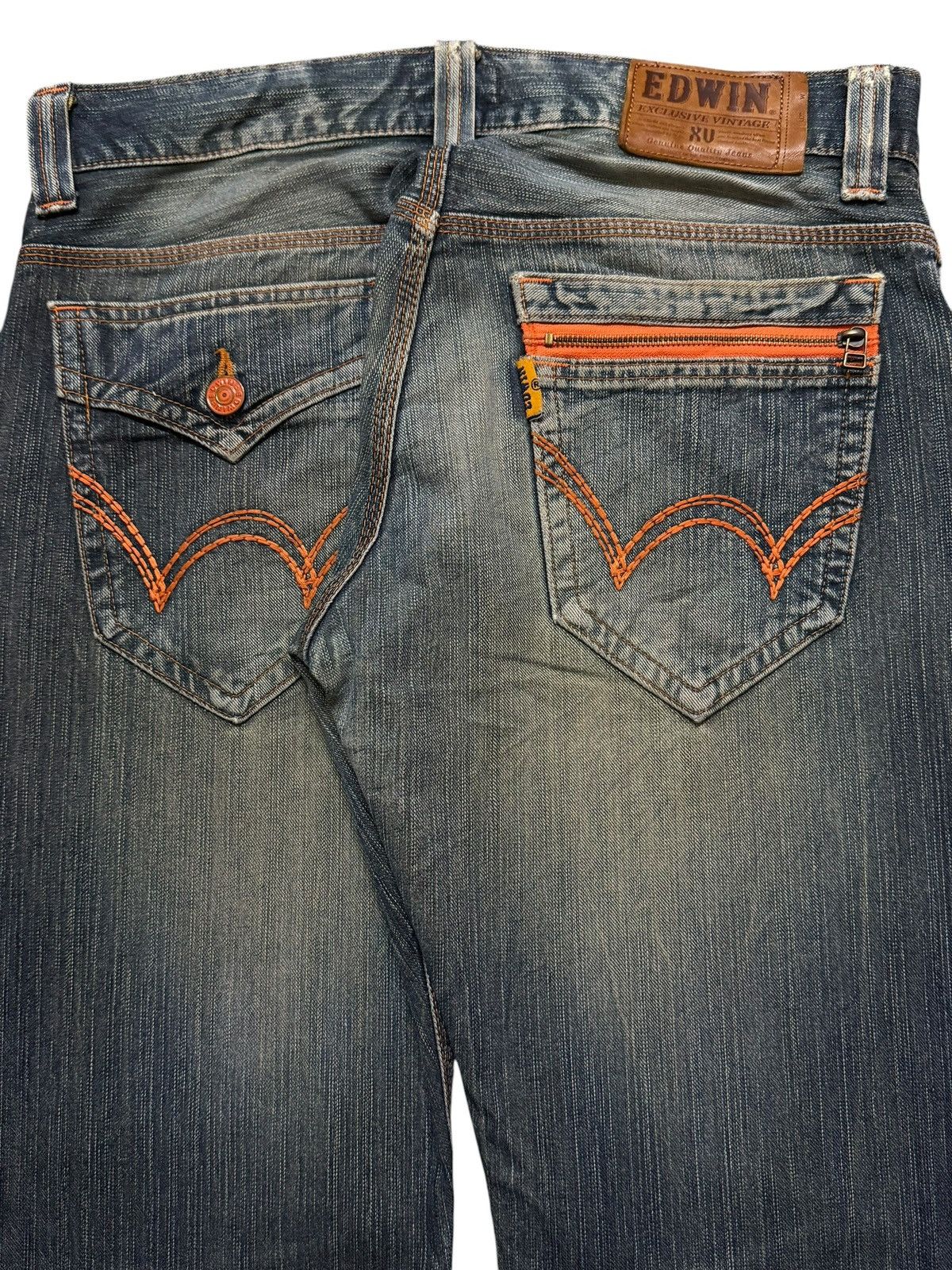 Edwin Vintage 90s Edwin XV Mud Wash Whiskers Distressed Wide Leg Size US 34 / EU 50 - 5 Thumbnail