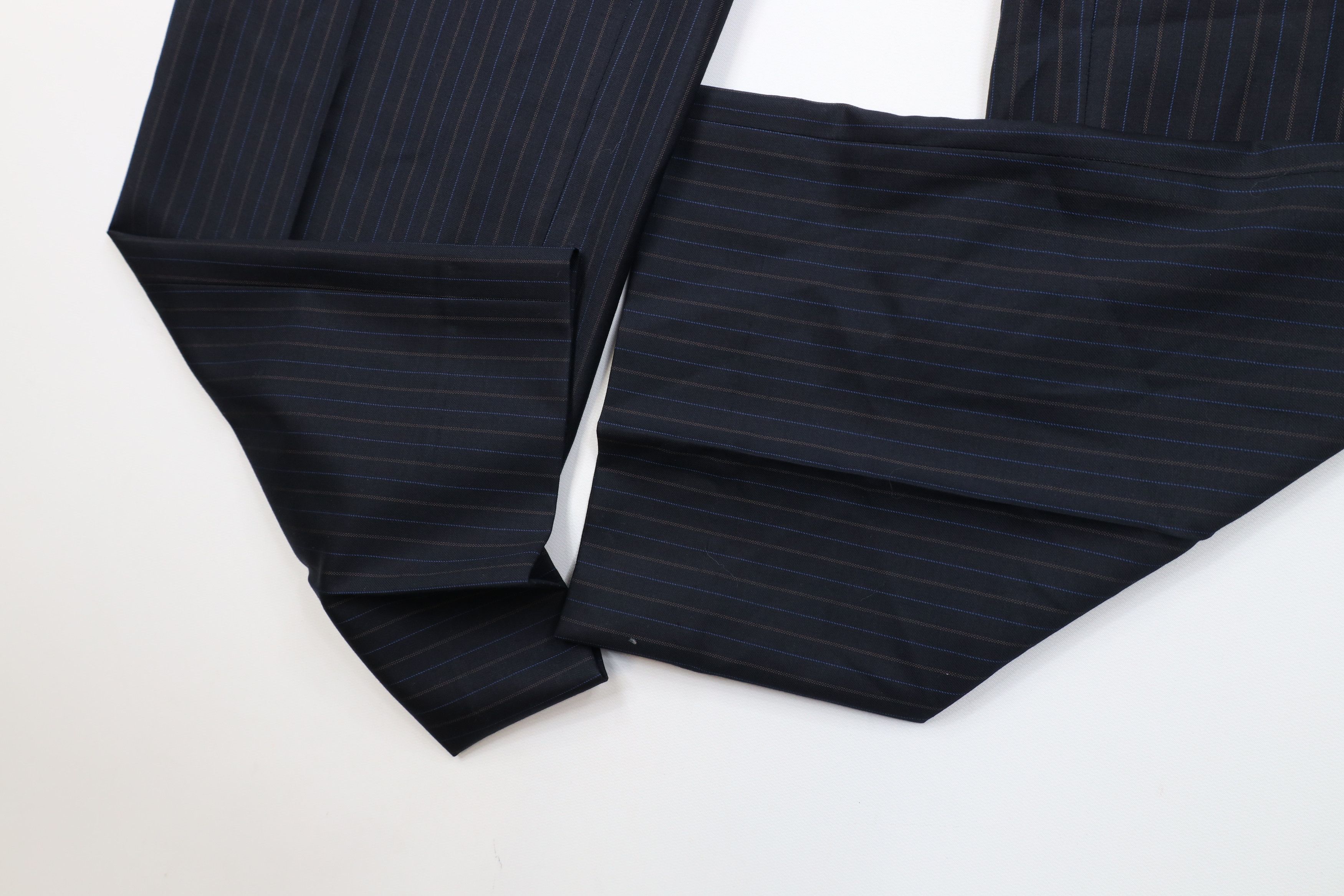 Vintage Vintage Streetwear 2 Piece Super 140s Wool Striped Suit Size 44L - 19 Thumbnail