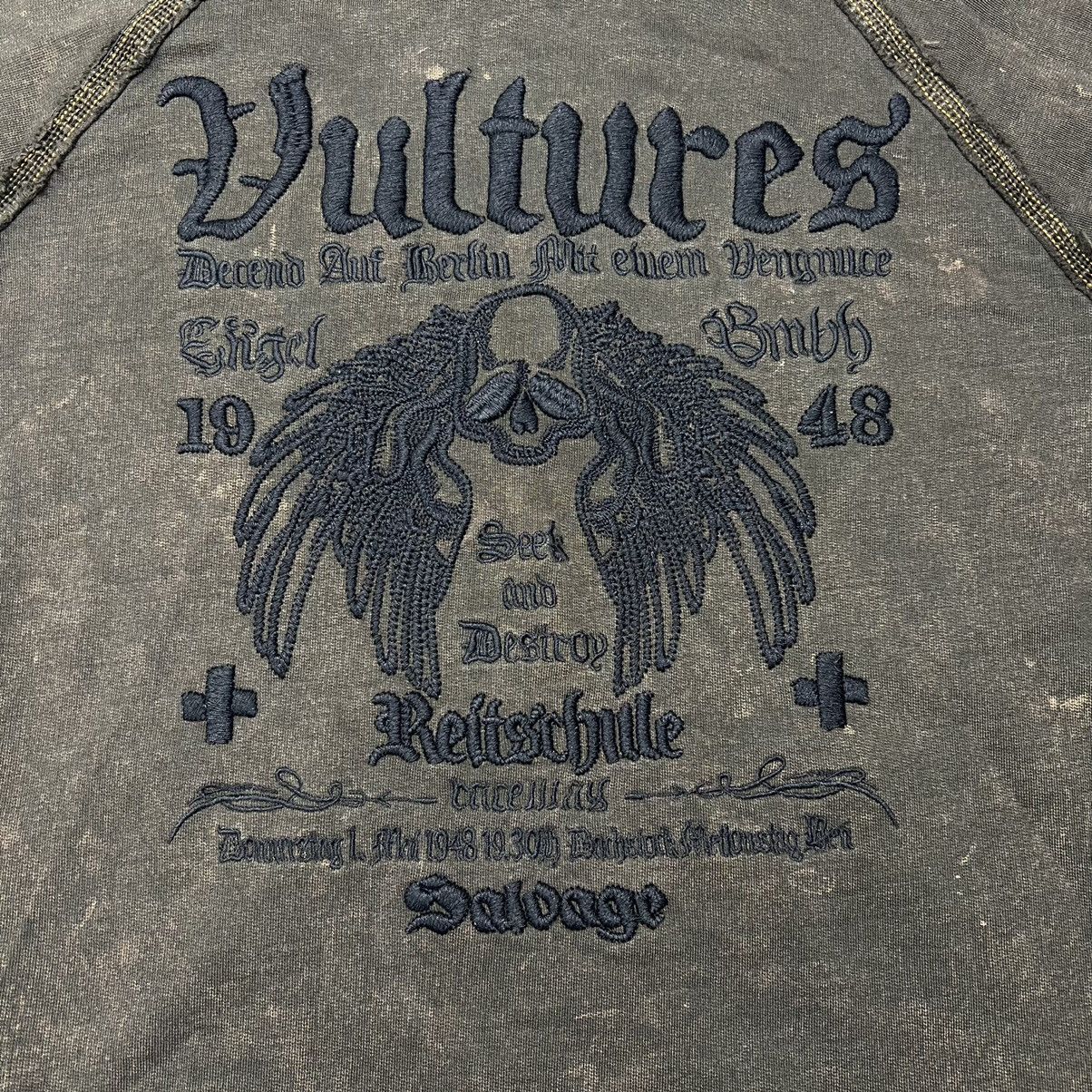 If Six Was Nine × Japanese Brand × Salvage Salvage Hoodie Y2K Skull Cross Wing Japanese Sweatshirt Size US L / EU 52-54 / 3 - 18 Thumbnail
