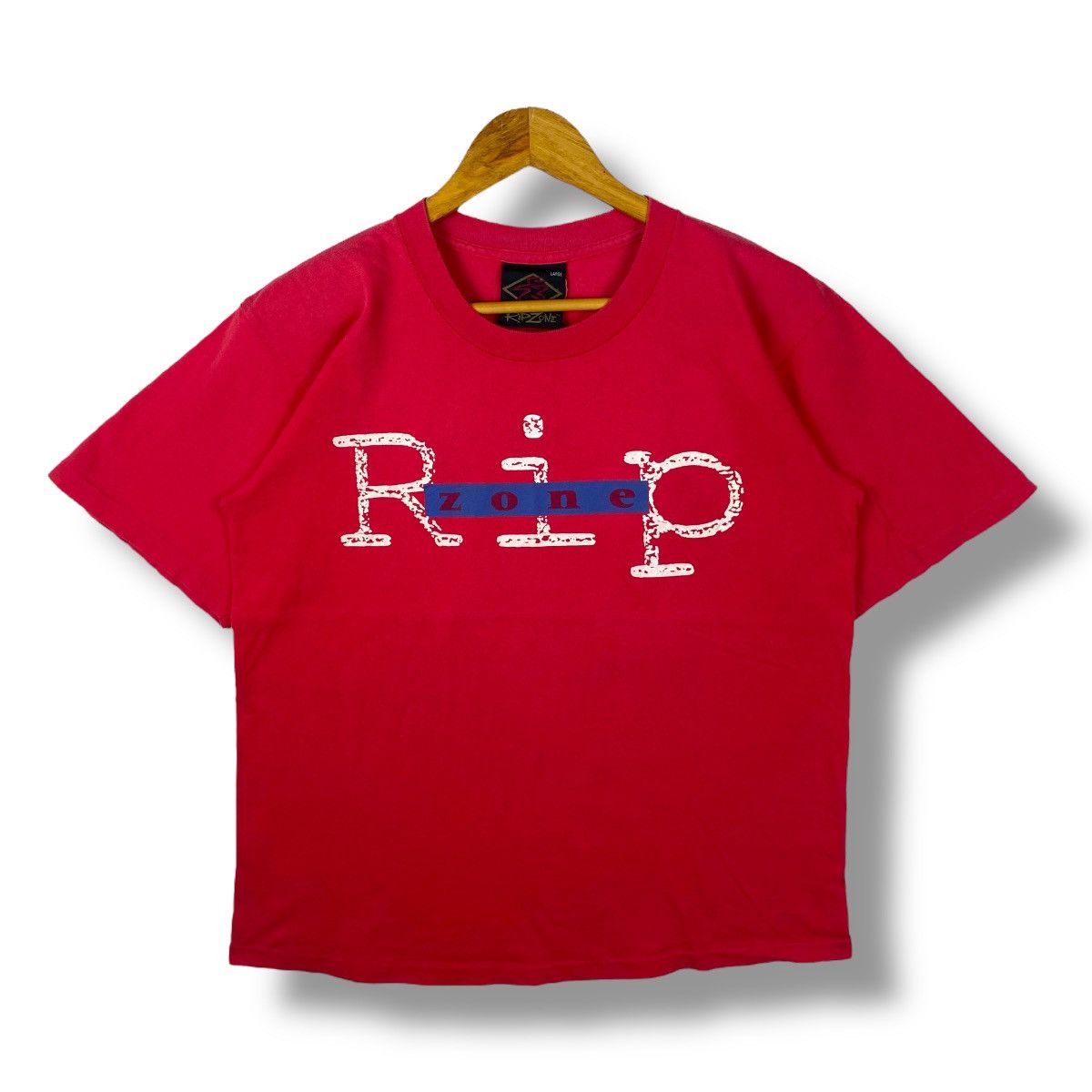 Vintage 90's RIP ZONE Clothing Graphic Tee Shirt Large Size