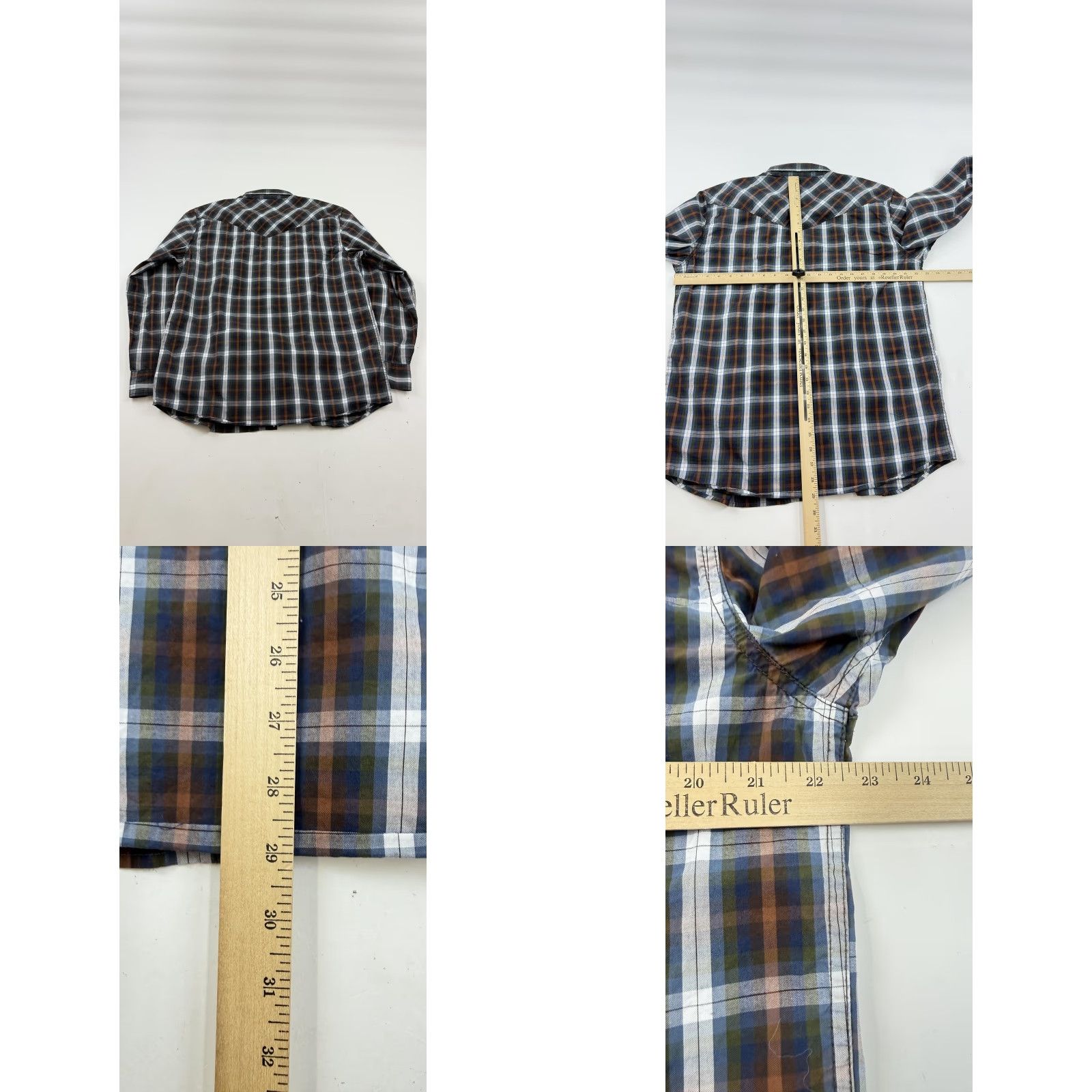 Vintage Moon Shine Spirit Shirt Mens Large Blue Plaid Western Snap Pearl Button Shirt Size US L / EU 52-54 / 3 - 8 Thumbnail