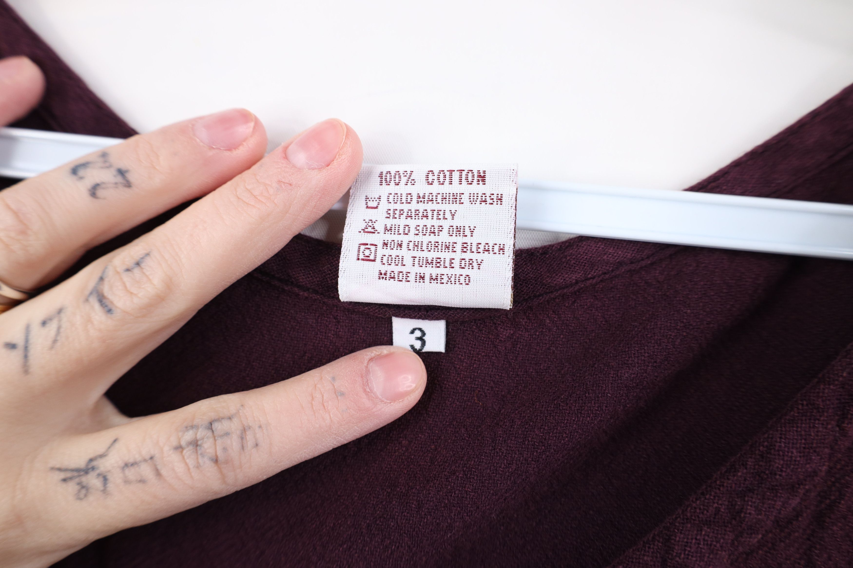 Vintage Vintage 90s Lagenlook Cotton Dolman Sleeve T-Shirt Purple Size 3XL / US 20-22 - 5 Thumbnail