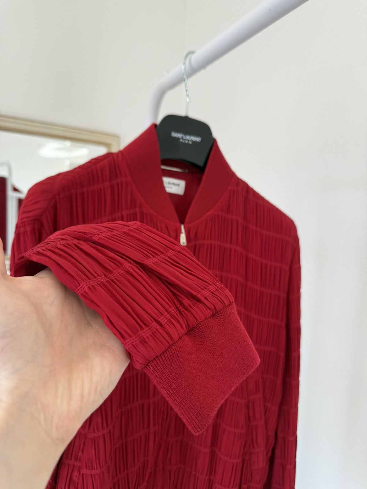 Saint Laurent Paris SS21 Saint Laurent Silk Teddy Jacket Striped Smocked Crepe Size US M / EU 48-50 / 2 - 9 Thumbnail