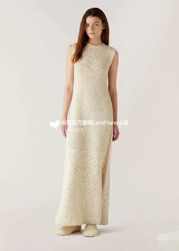 Loro Piana LORO PIANA Long hook flower knit dress Size S / US 4 / IT 40 - 7 Thumbnail