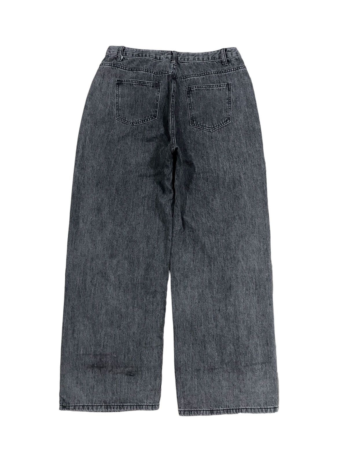 14th Addiction Japanese Brand Grey Wash Distressed Adjustable Baggy Jeans Size US 33 - 9 Thumbnail