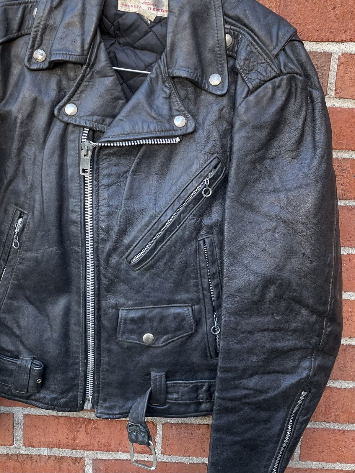 Excelled VTG 70s Excelled Size 36 Black Leather jacket Brando Size US S / EU 44-46 / 1 - 5 Thumbnail