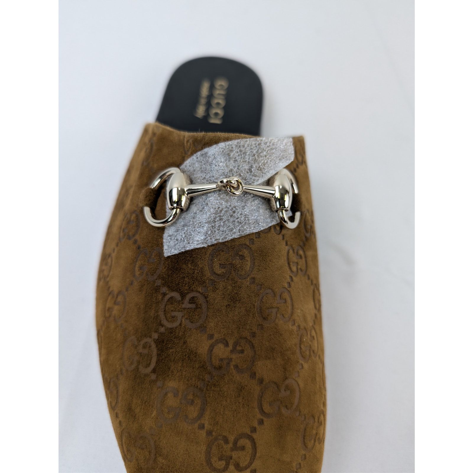 Gucci o1rshd1 men's GG Monogram Horsebit mules Slippers in brown Size US 9.5 / EU 42-43 - 14 Thumbnail
