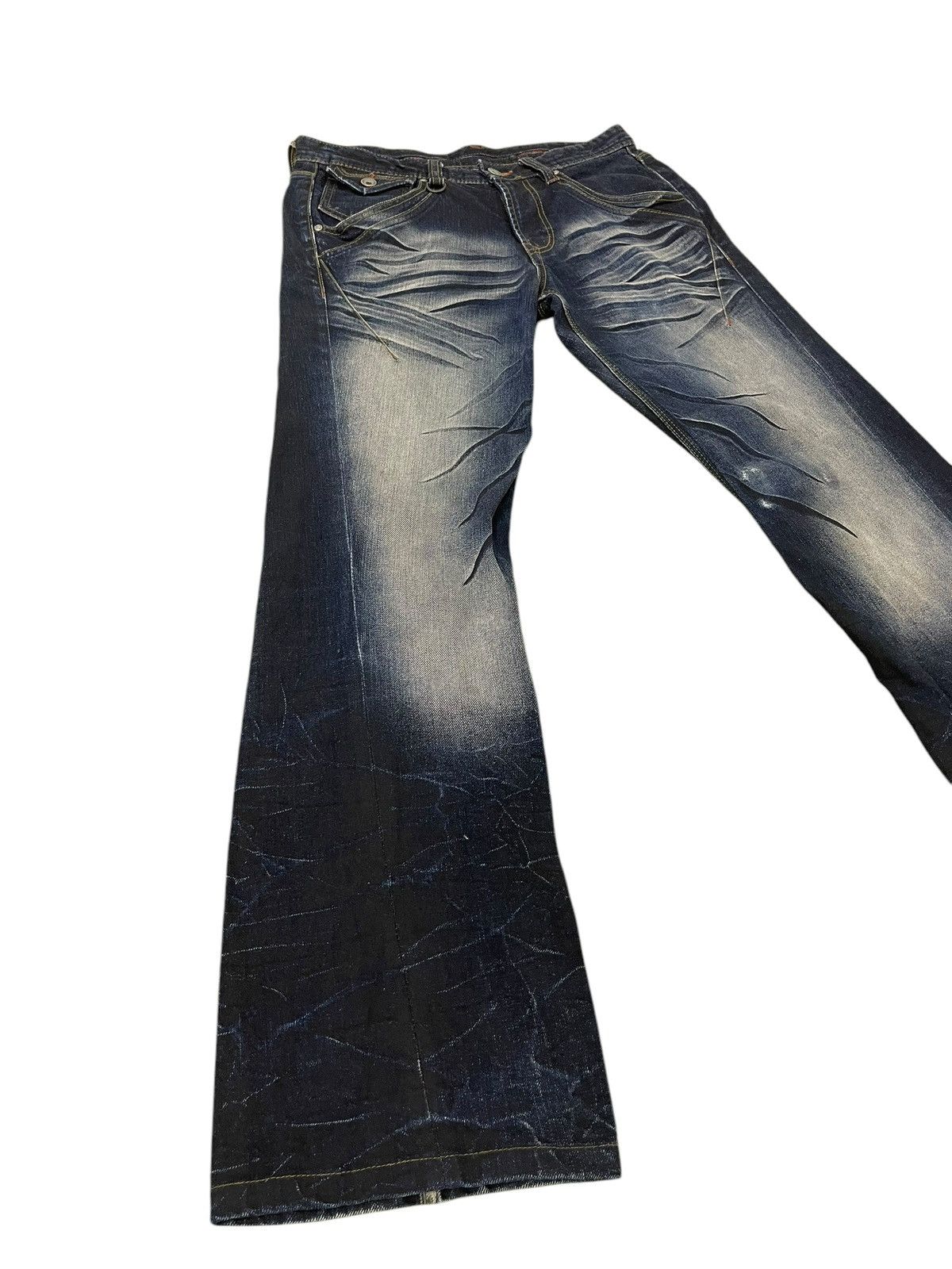 Japanese Brand Flare Jeans Nicole Club Faded Clawmark Boot Cut 2🟦 Size US 31 - 1 Thumbnail