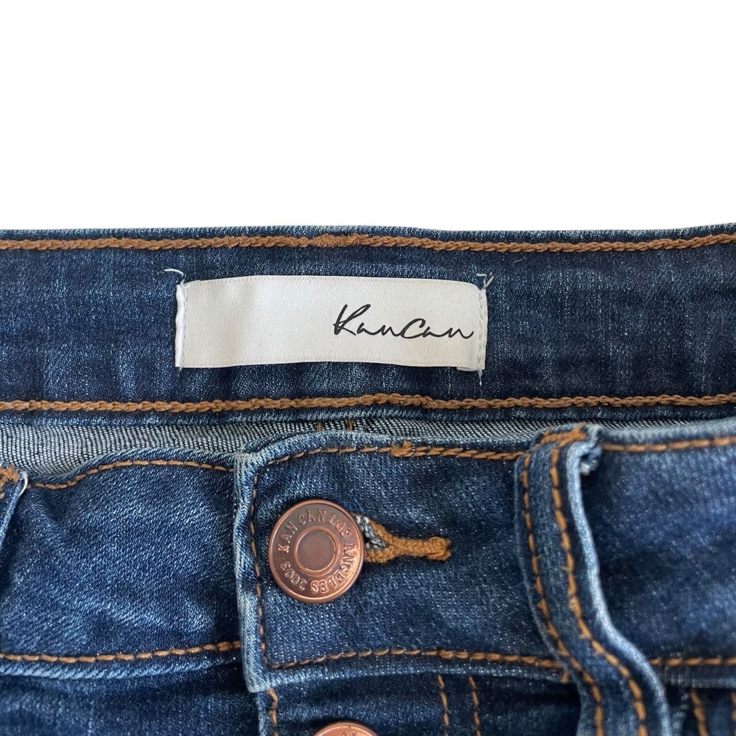 Other Kancan Dark Wash Distressed High Rise Mini Jean Shorts Size 26" / US 2 / IT 38 - 8 Thumbnail