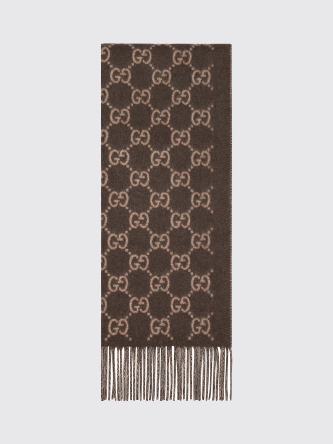 Gucci Gucci Scarf Men Brown Size ONE SIZE - 1 Thumbnail