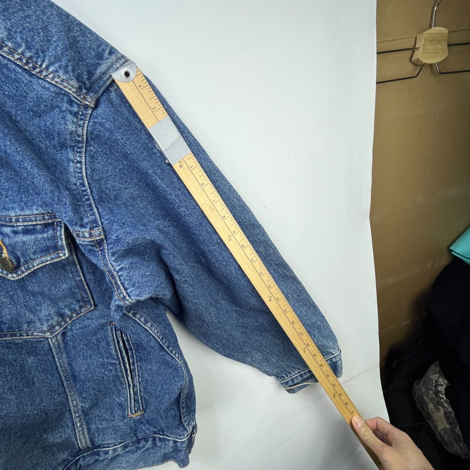 Vintage Vintage Marlboro Country Denim Leather Collar Jacket Medium Size US M / EU 48-50 / 2 - 9 Thumbnail