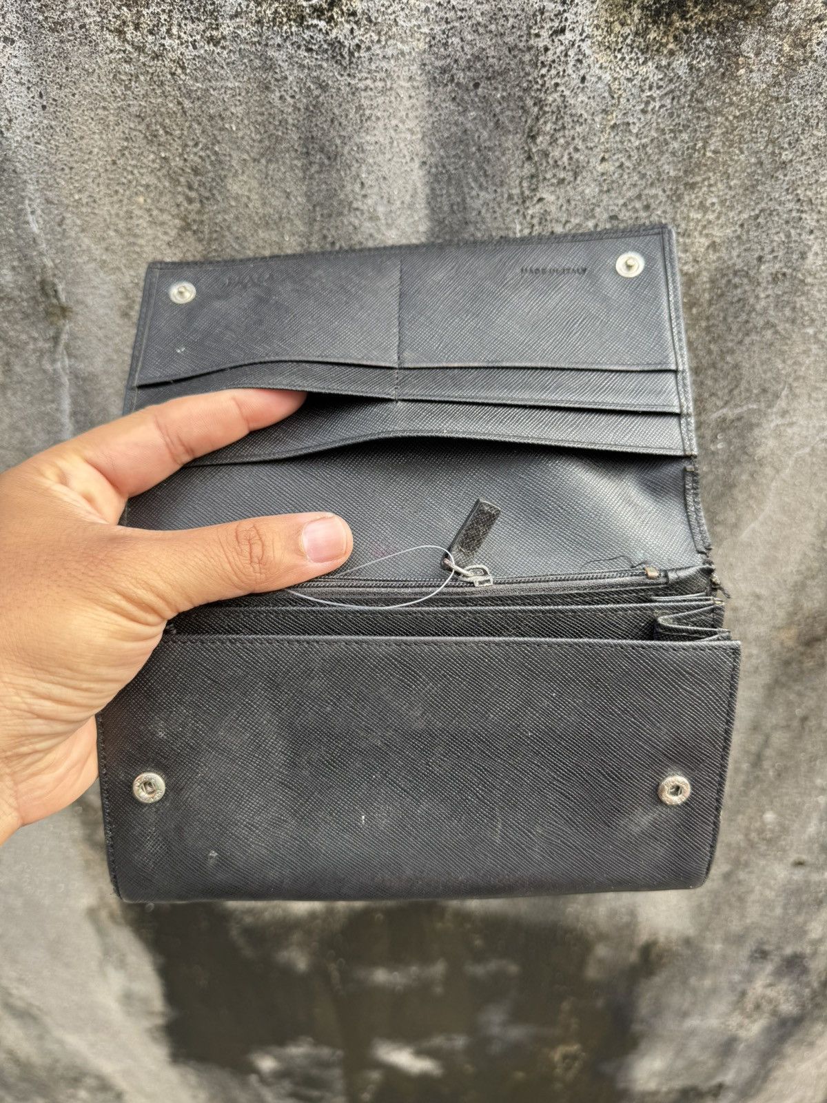 Prada PRADA Long Wallet Safiano Leather Black Auth Size ONE SIZE - 8 Thumbnail