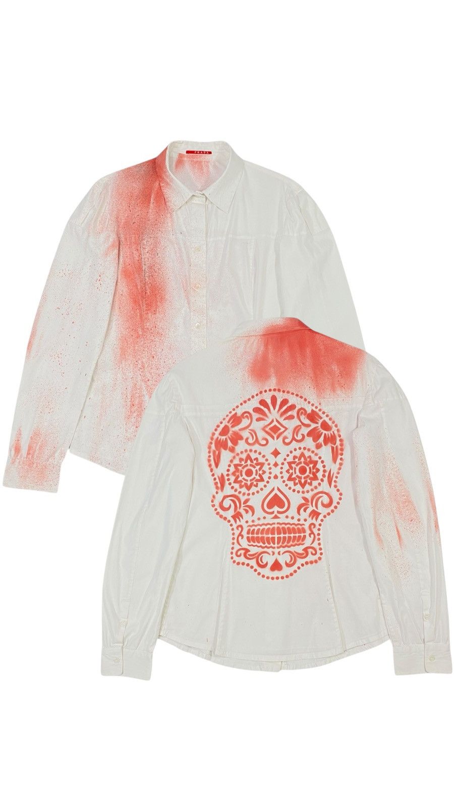 Prada 2007 Prada Custom Blood Stain Mexican Skull AvantGarde Shirt Size M / US 6-8 / IT 42-44 - 1 Thumbnail