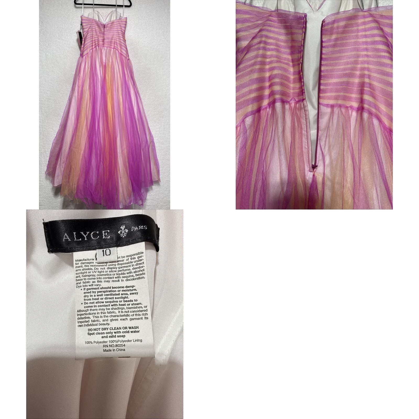 Vintage Alyce Paris Prom Dress Gown Style 6059 Wildrose Pink Size 10 Womens Size ONE SIZE - 8 Thumbnail