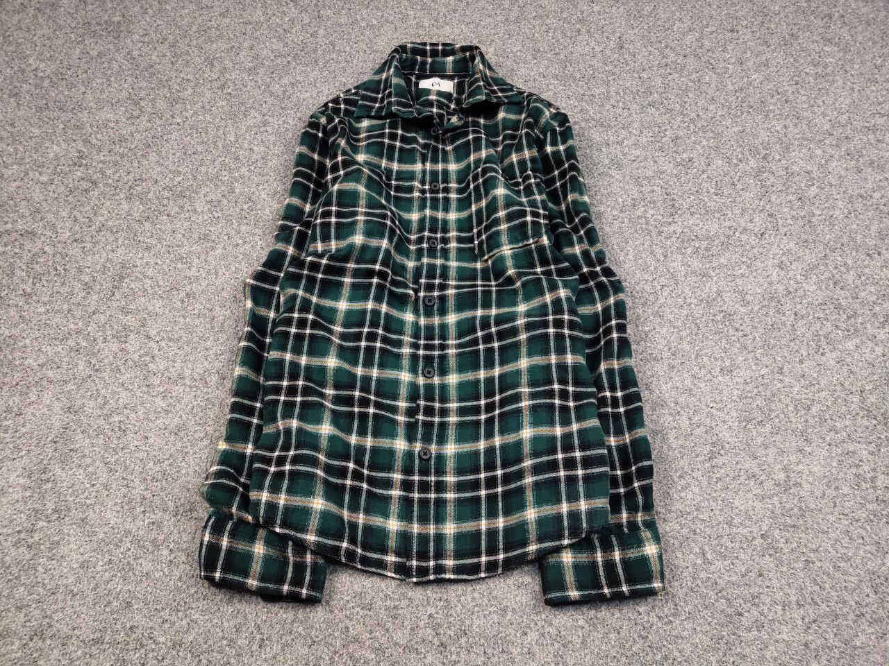 Flannel Vintage 90's Flannel Checkered Dark Shirt Travis Scott Style Size US M / EU 48-50 / 2 - 3 Thumbnail