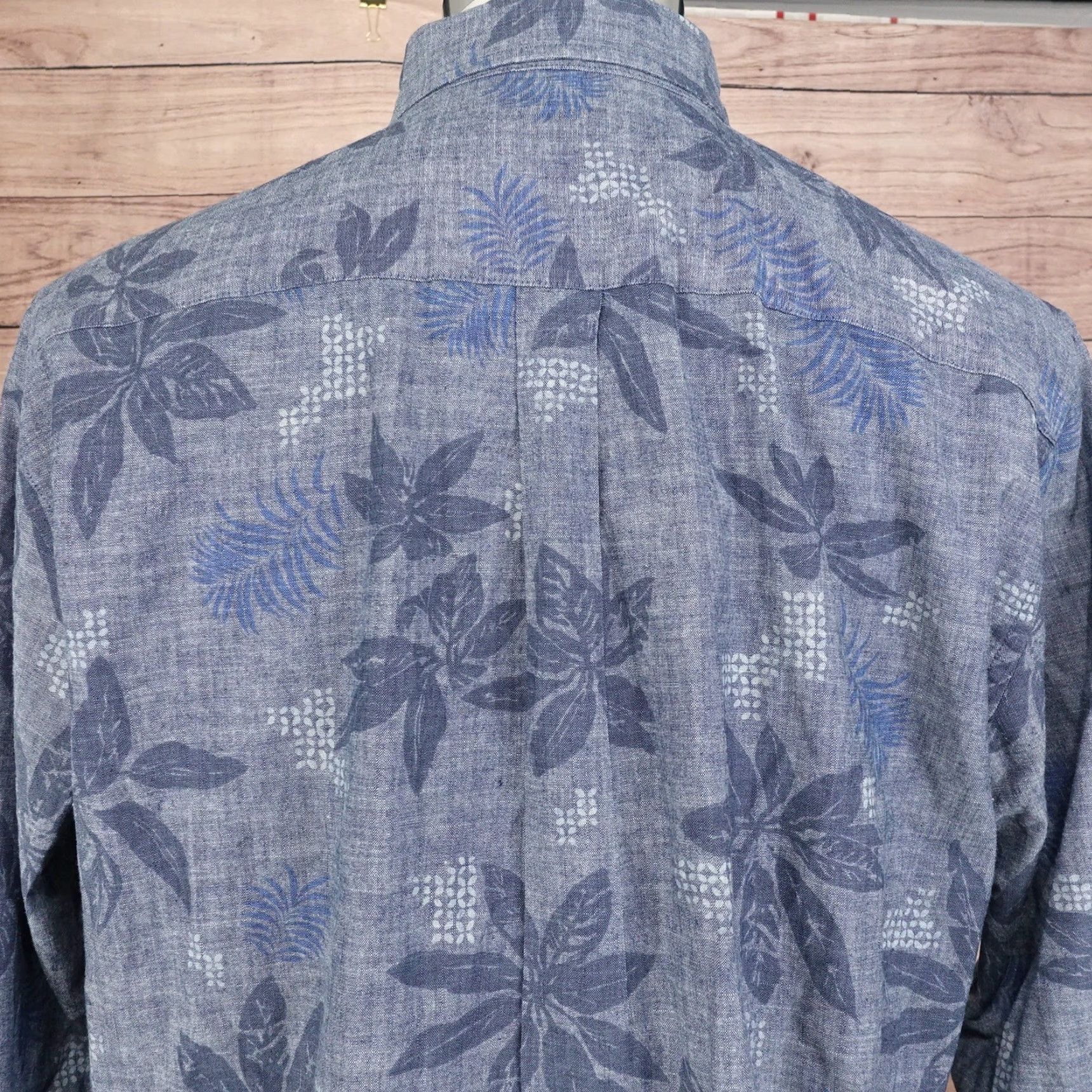 Chaps VINTAGE Chaps Men's Casual Shirt Large Blue Gray Floral Button-Down Long Sleeve Cotton Size US L / EU 52-54 / 3 - 5 Thumbnail