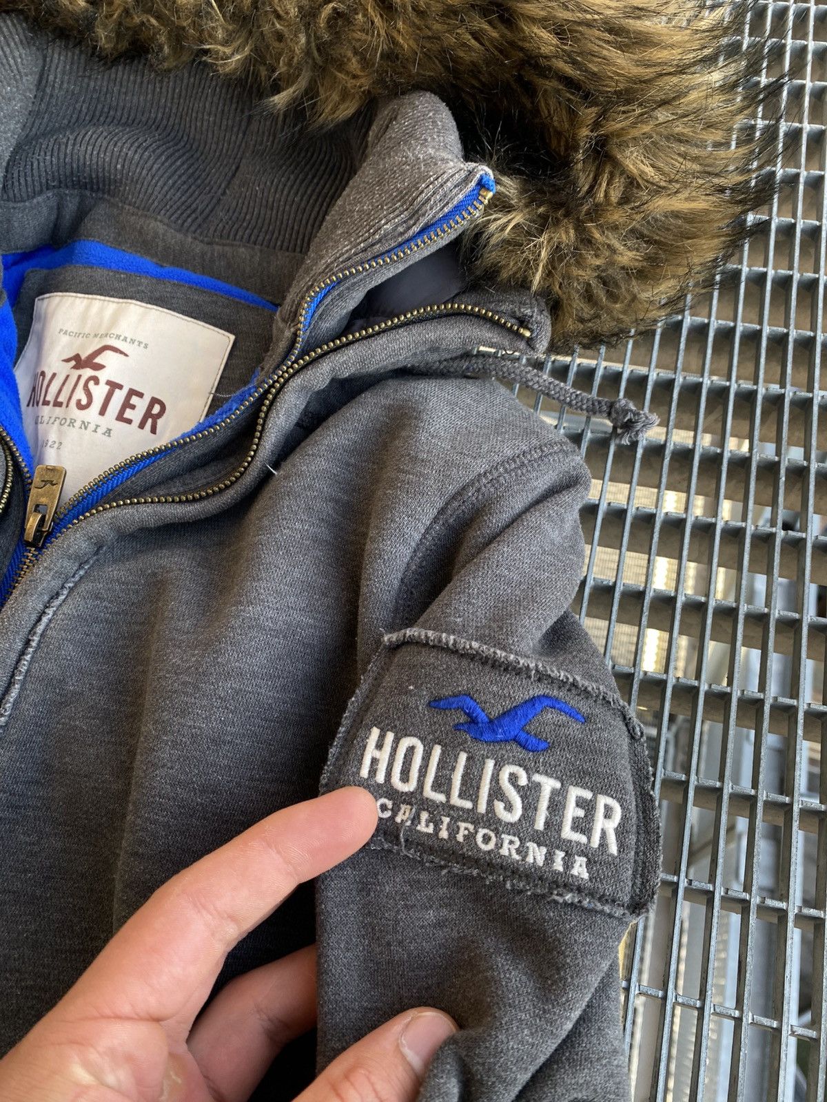 Streetwear Hollister Y2K Fur Double Zip Hoodie Sweaters Knitwear