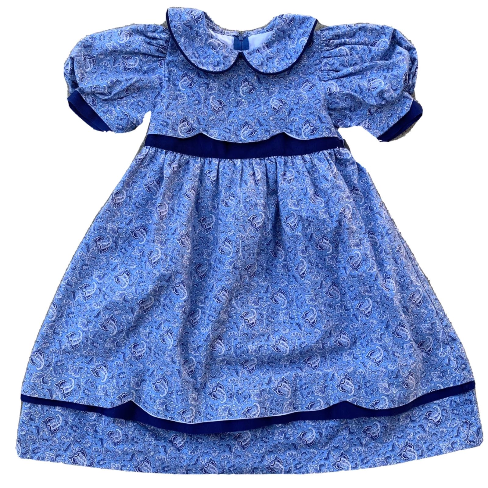 Neiman Marcus VINTAGE Sylvia Whyte For Neiman Marcus Dress Floral Paisley Puffy Sleeves Size 4 Girls Size ONE SIZE - 5 Thumbnail